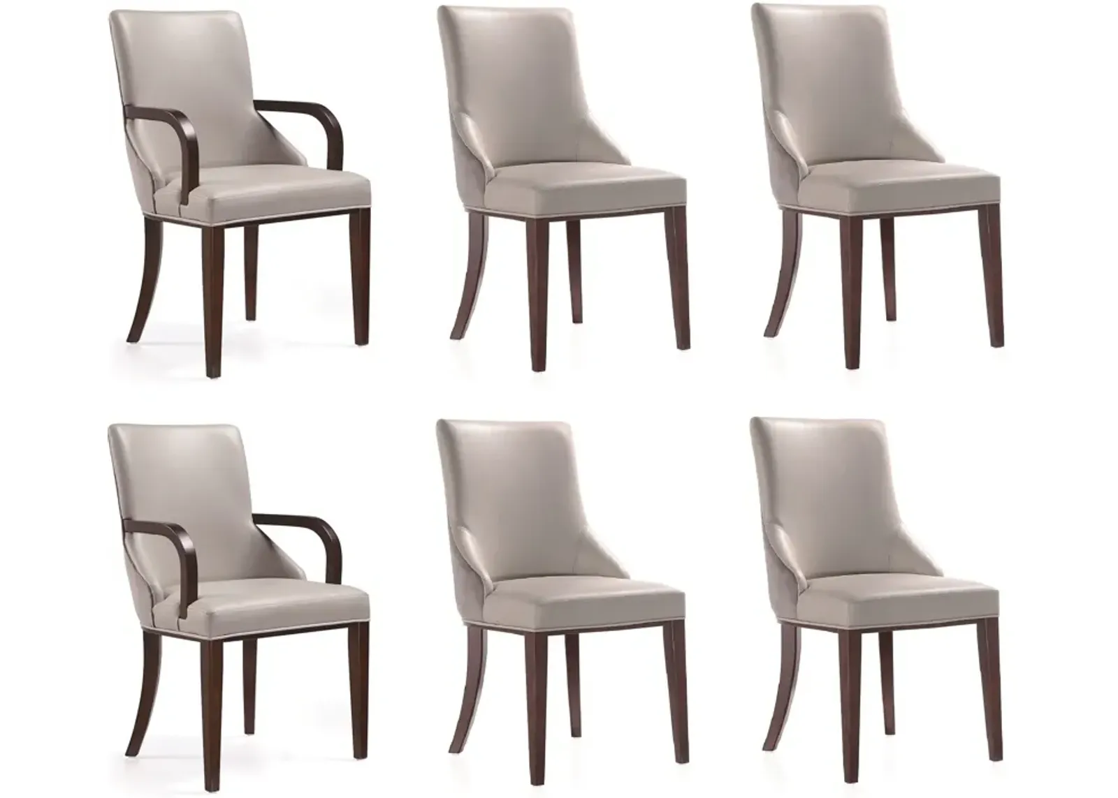 Strato 4 Dining Chairs and 2 Arm Chairs - Gray