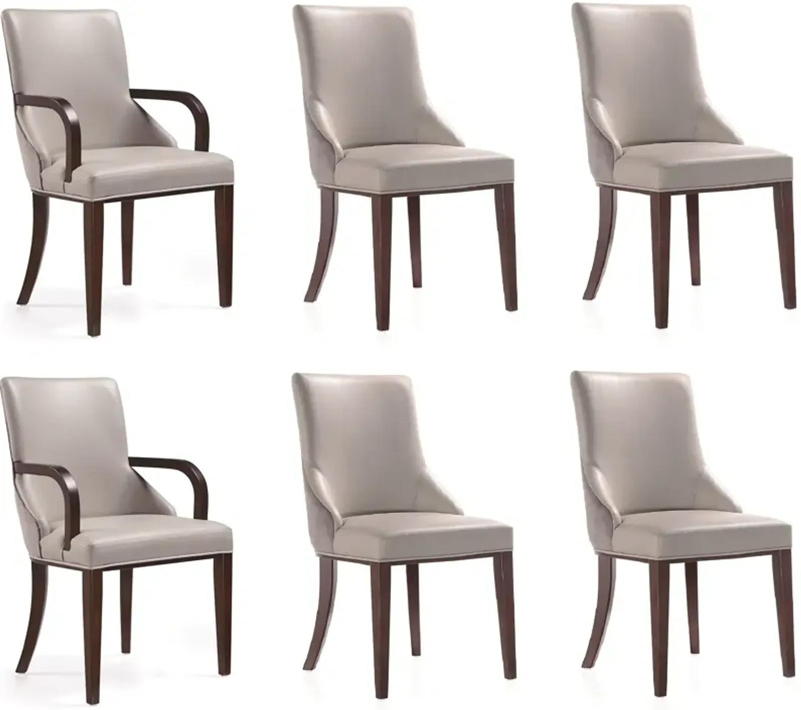 Strato 4 Dining Chairs and 2 Arm Chairs - Gray