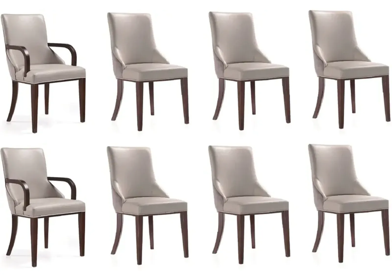 Strato 6 Dining Chairs and 2 Arm Chairs - Gray