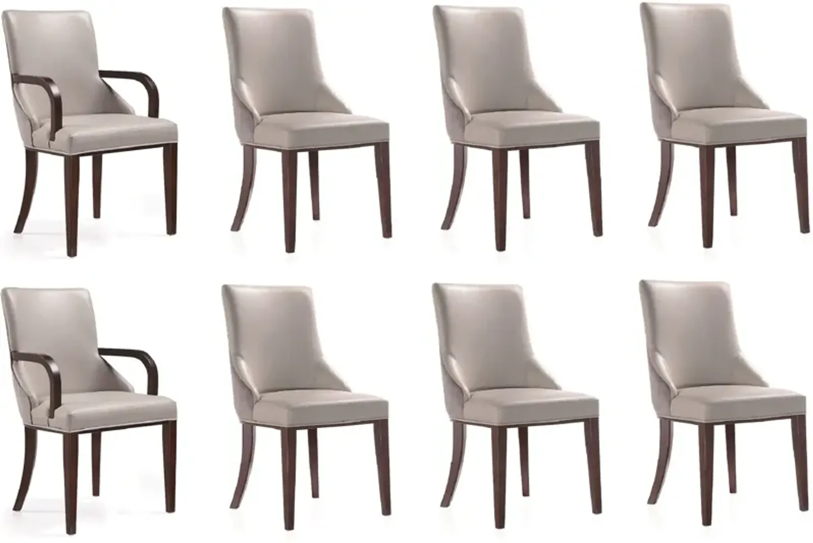 Strato 6 Dining Chairs and 2 Arm Chairs - Gray