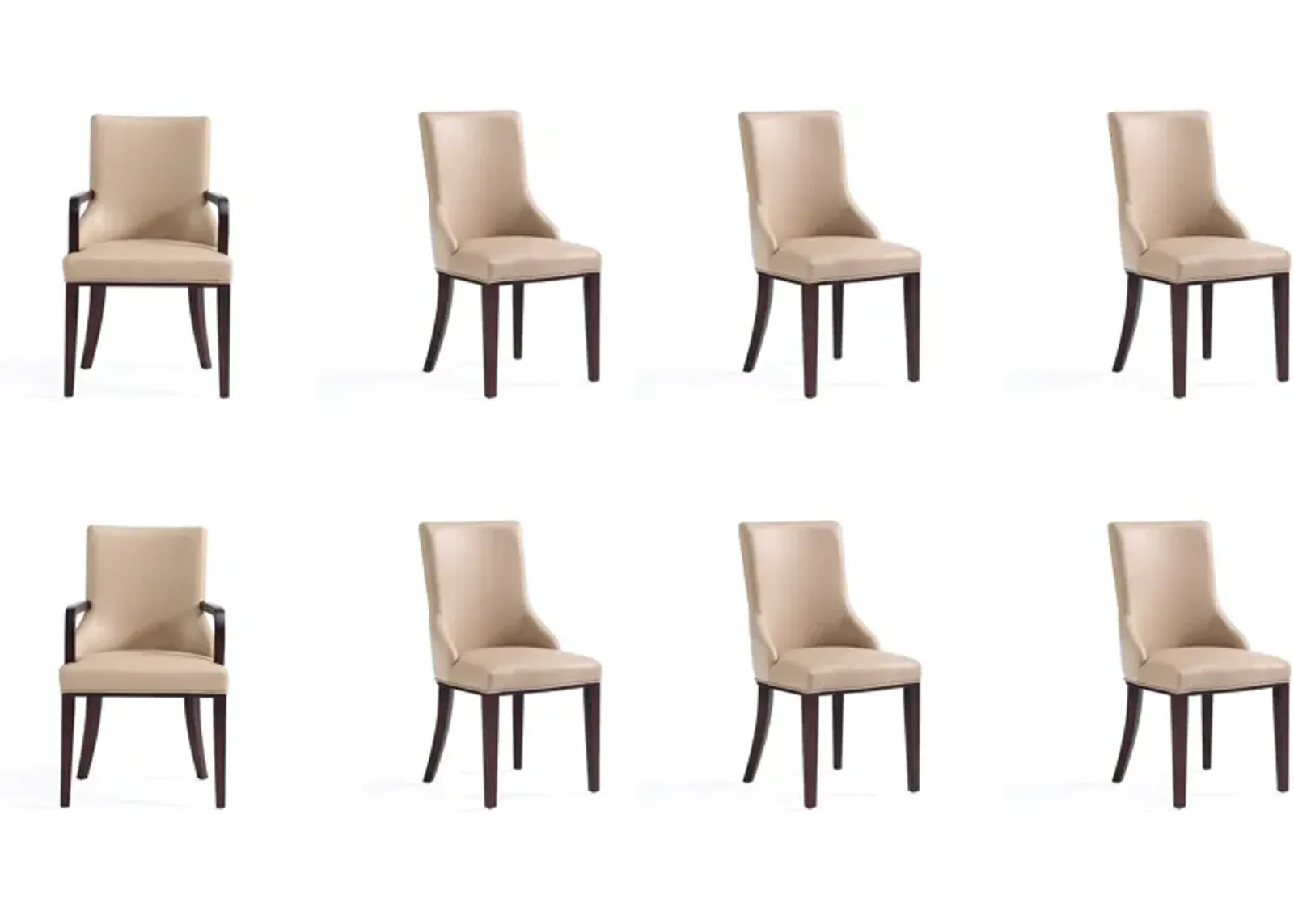 Strato 6 Dining Chairs and 2 Arm Chairs - Tan