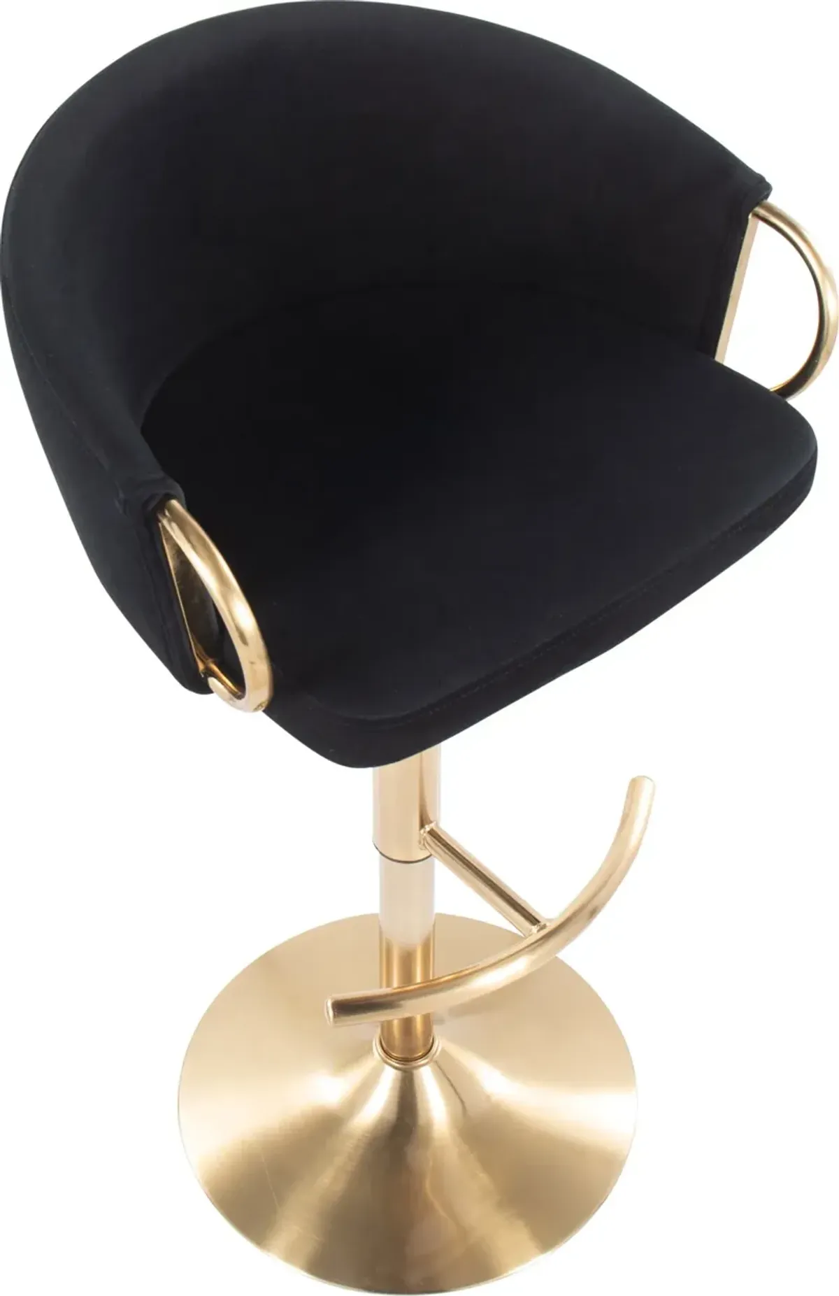 Eve Set of 2 Adjustable Bar Stools - Black/Gold