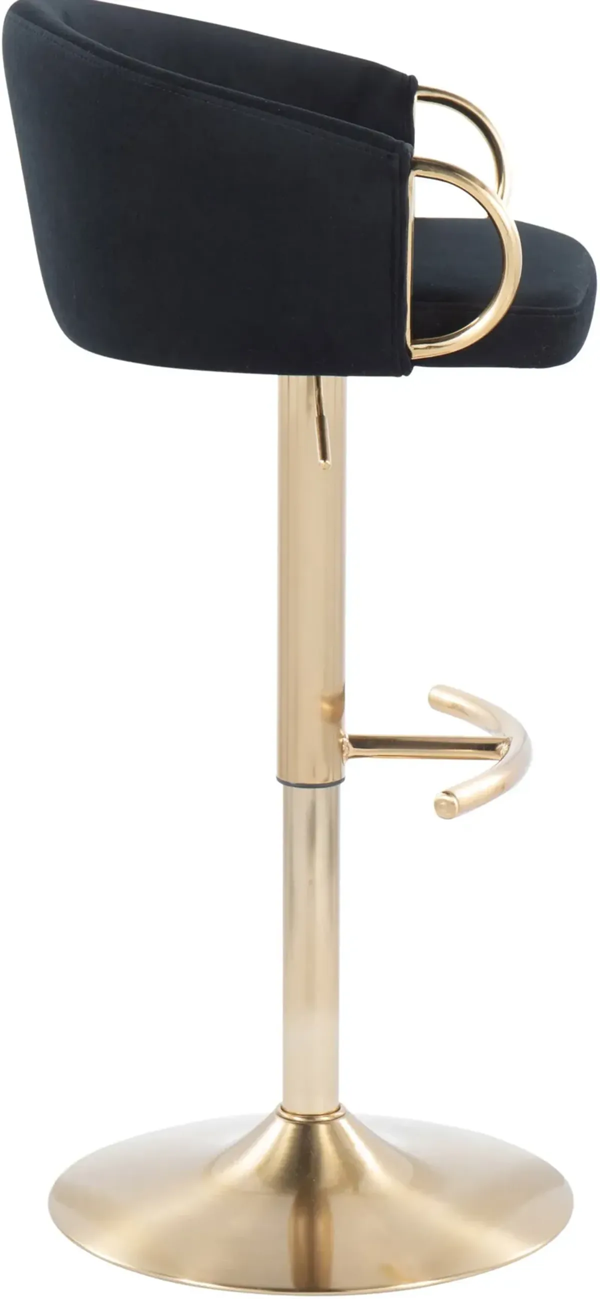 Eve Set of 2 Adjustable Bar Stools - Black/Gold