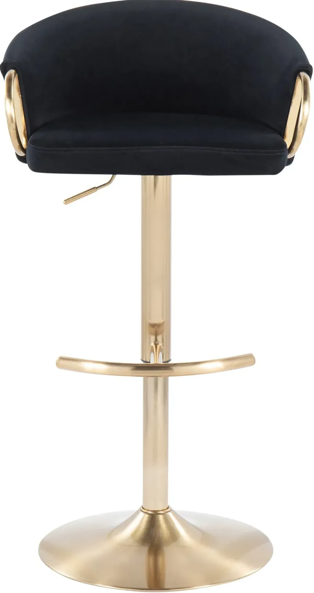 Eve Set of 2 Adjustable Bar Stools - Black/Gold