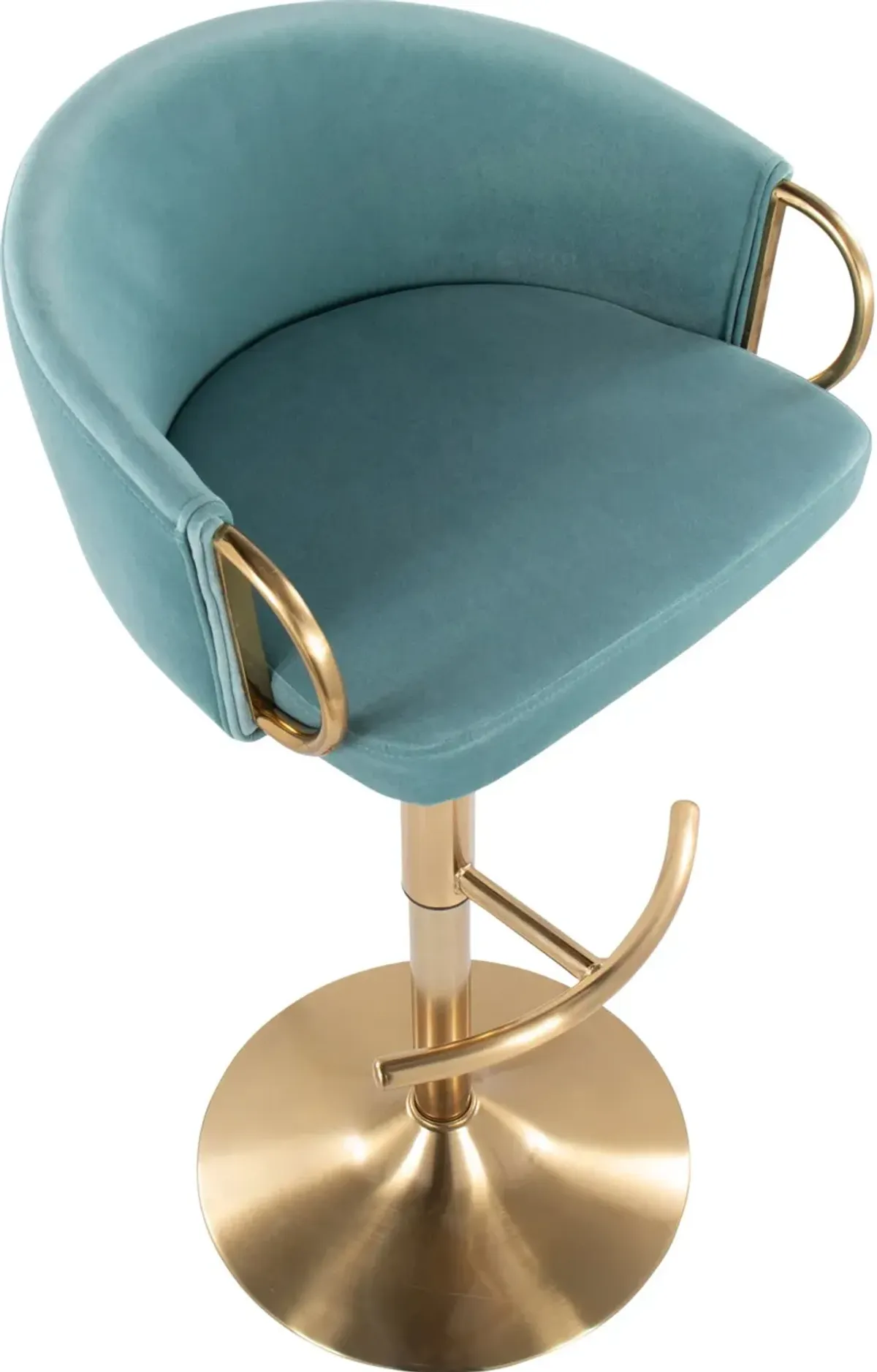 Eve Set of 2 Adjustable Bar Stools - Blue/Gold