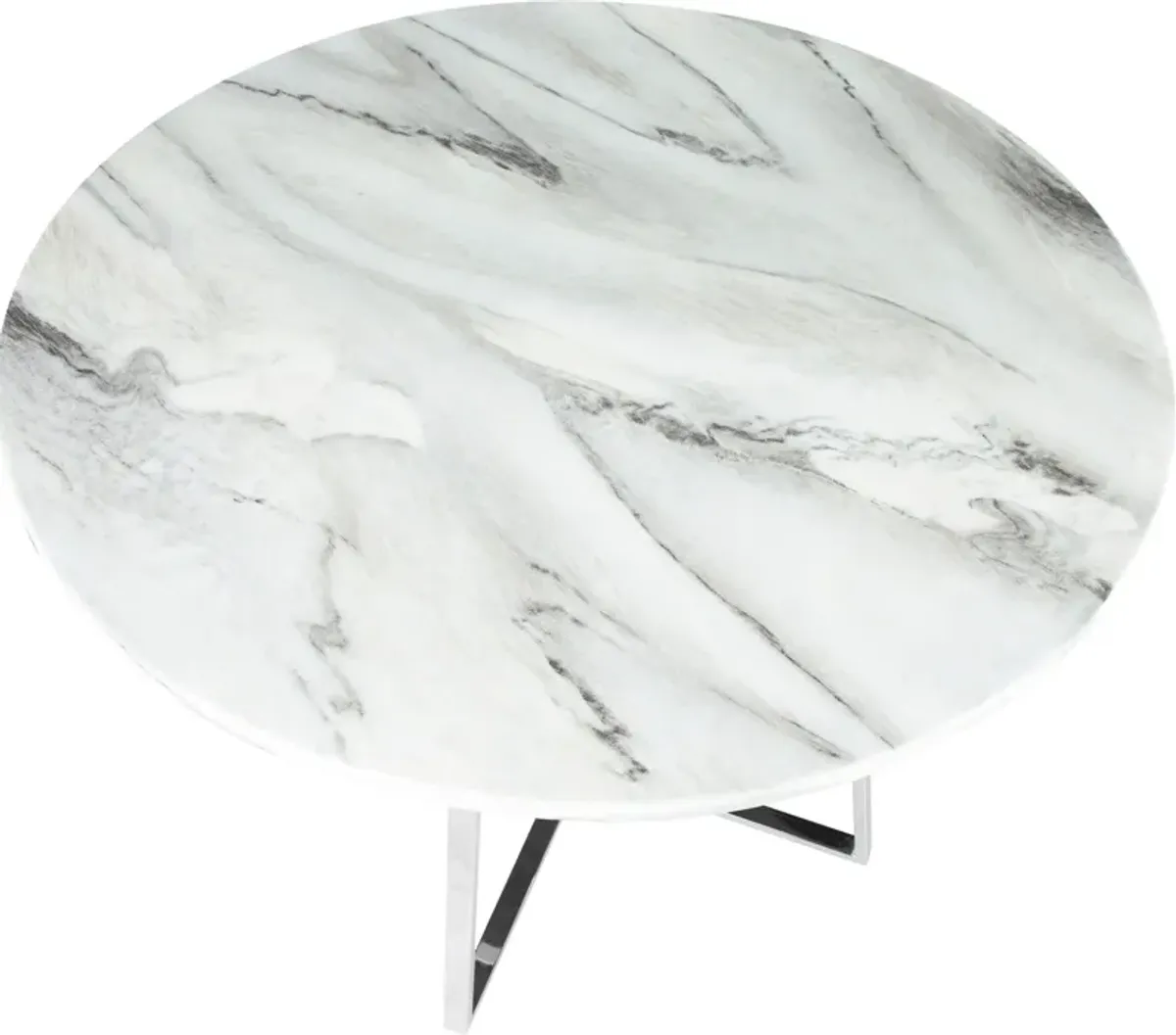 Miller Round Dining Table - White/Marble