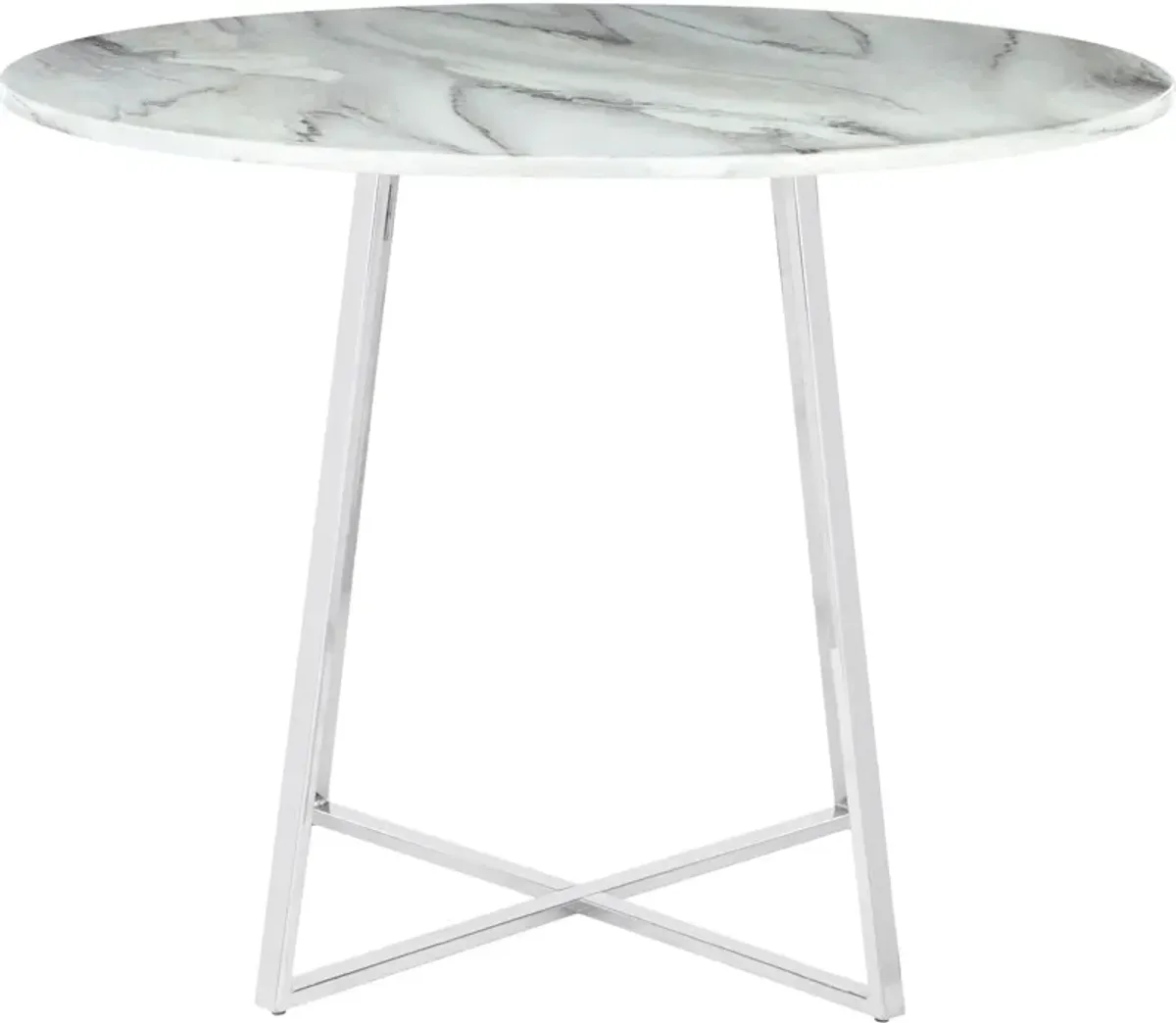 Miller Round Dining Table - White/Marble