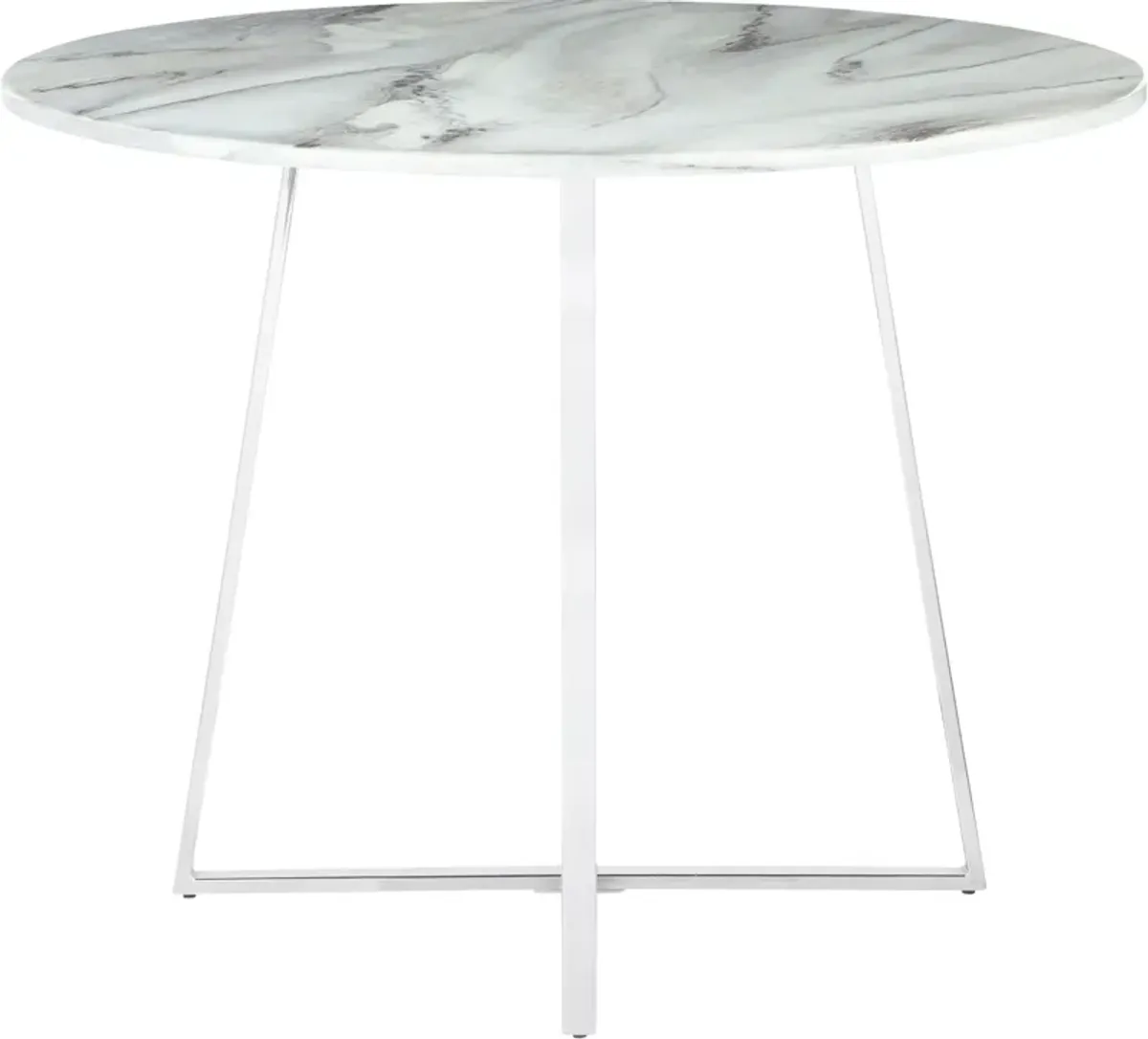 Miller Round Dining Table - White/Marble