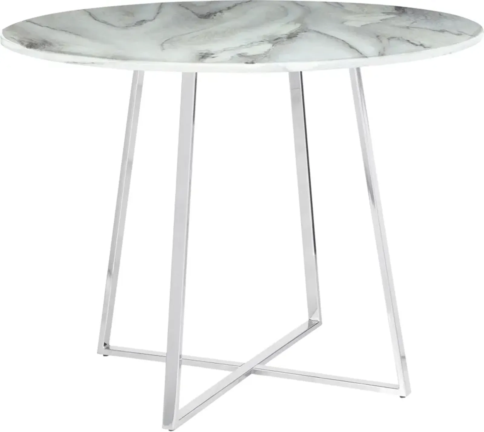 Miller Round Dining Table - White/Marble