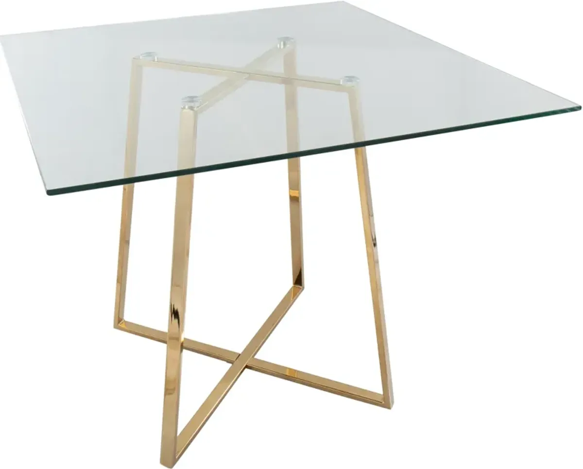 Perkins Dining Table - Clear/Gold