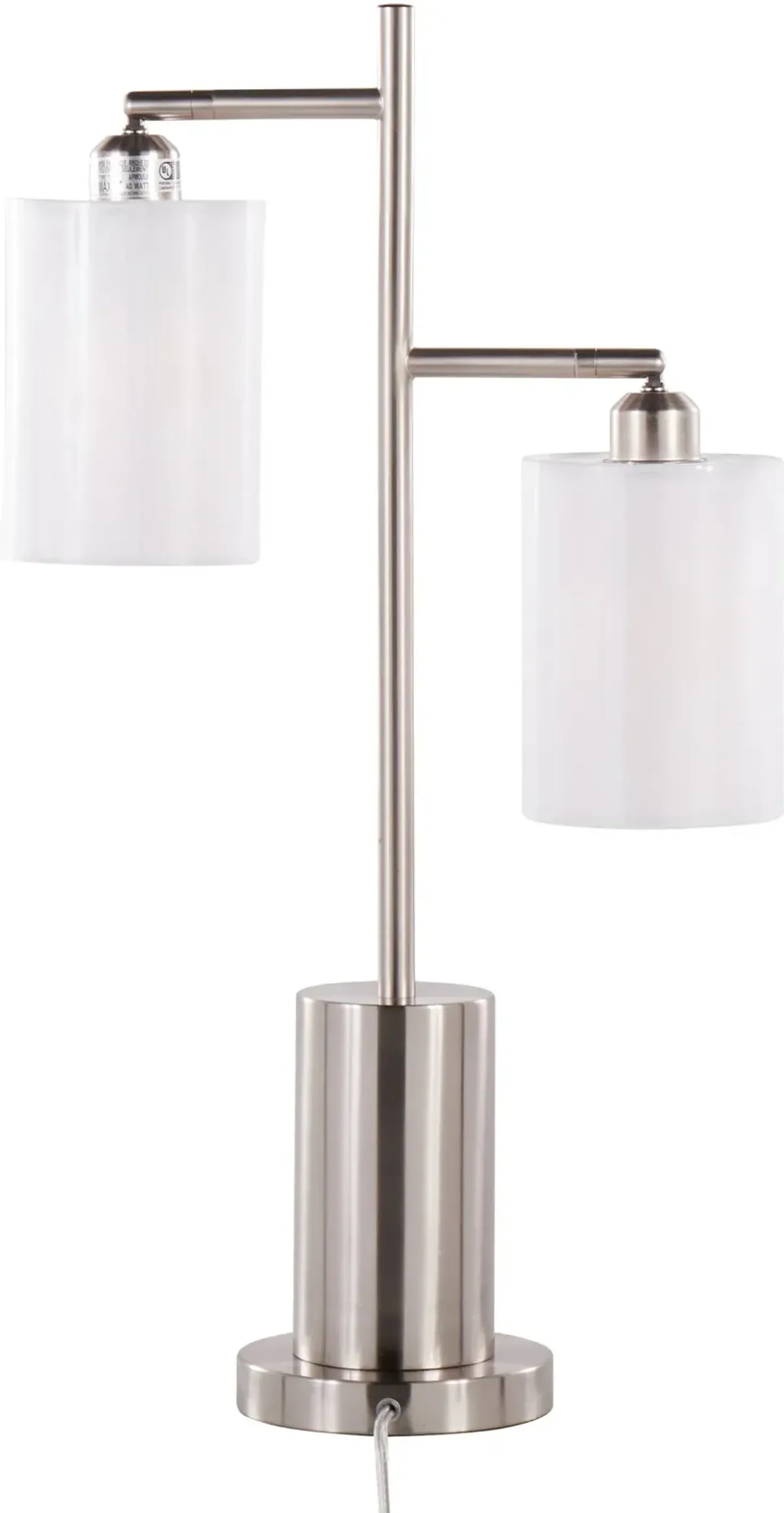 Kirby 27'' Table Lamp - White/Nickel