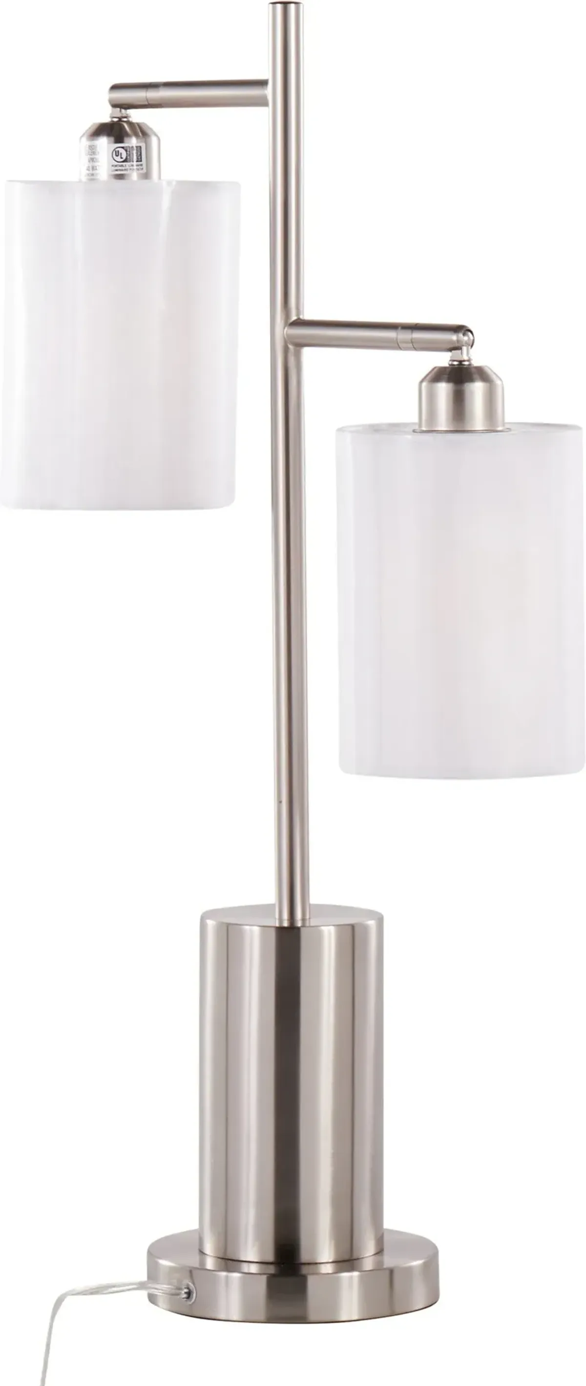 Kirby 27'' Table Lamp - White/Nickel