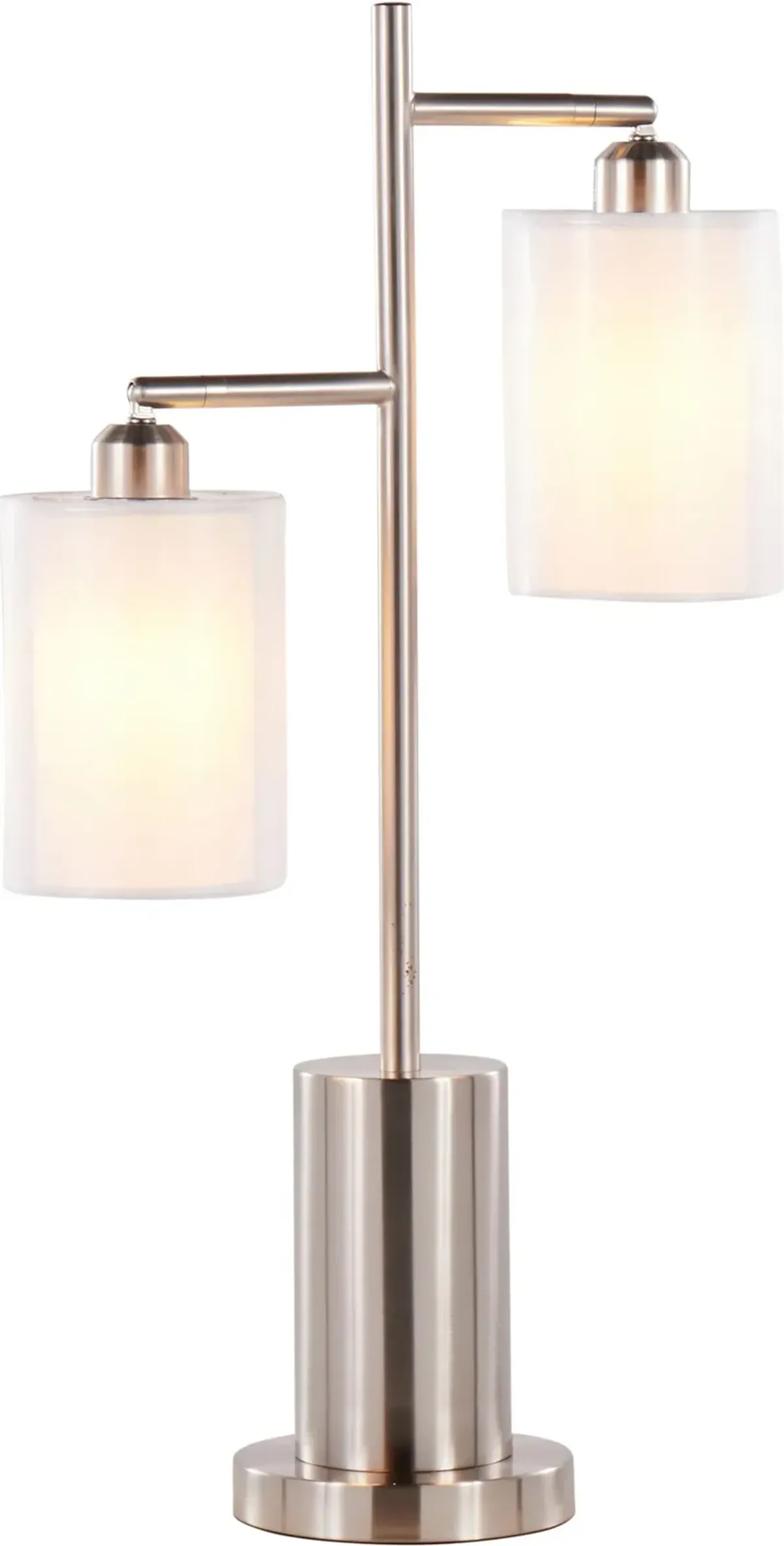 Kirby 27'' Table Lamp - White/Nickel