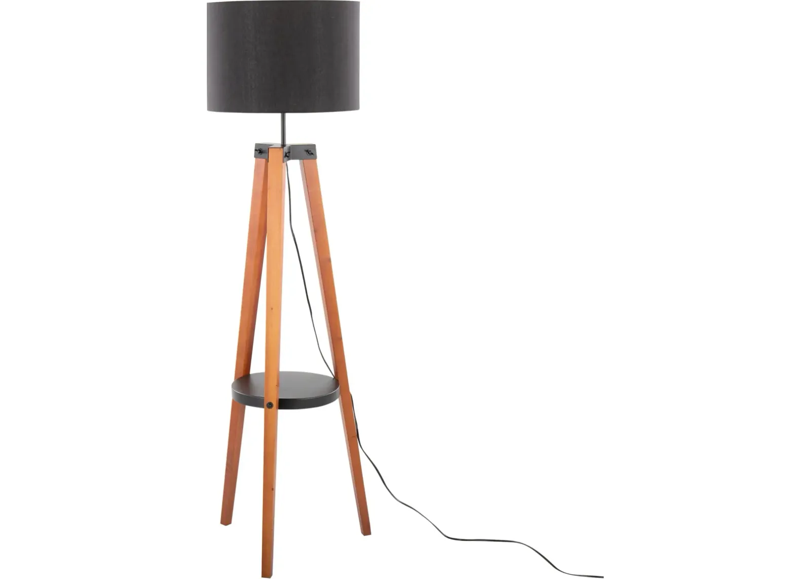 Aretha 59'' Floor Lamp - Walnut/Black