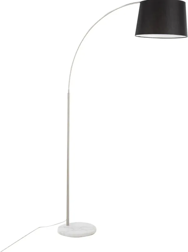 Twain 74'' Floor Lamp - Nickel/Black