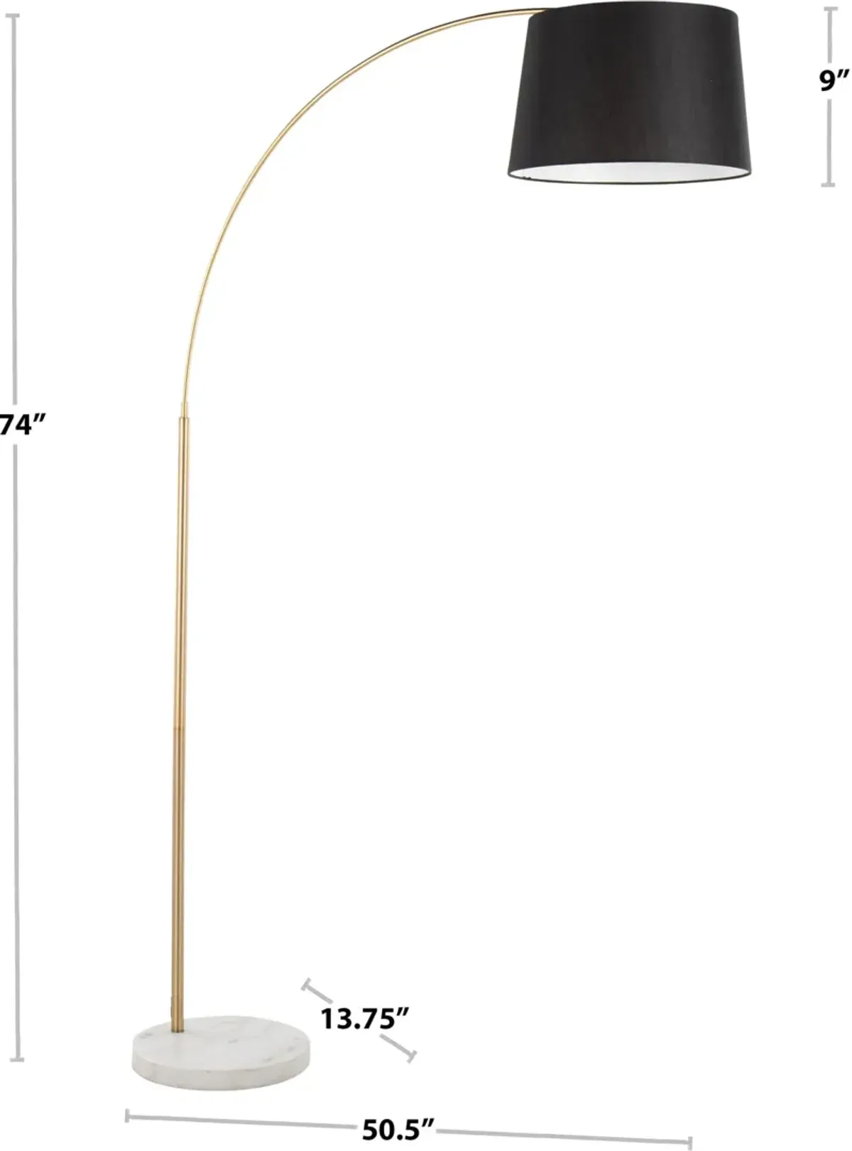 Twain 74'' Floor Lamp - Nickel/Gray