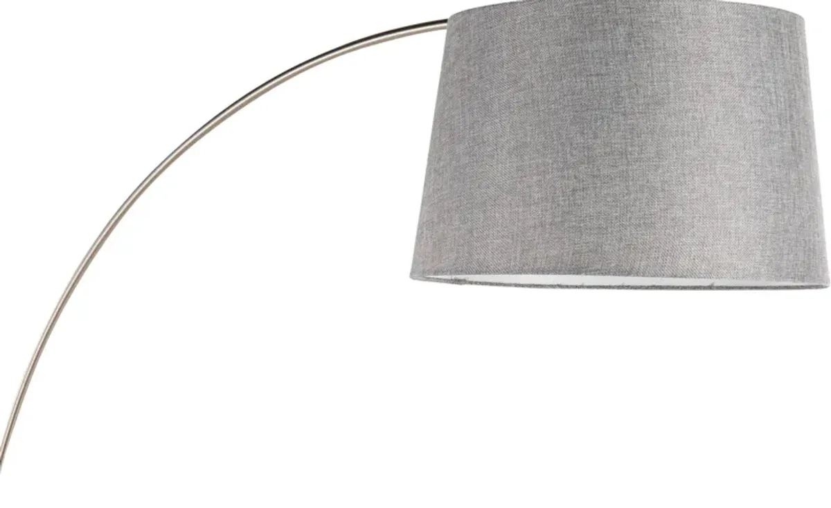 Twain 74'' Floor Lamp - Nickel/Gray