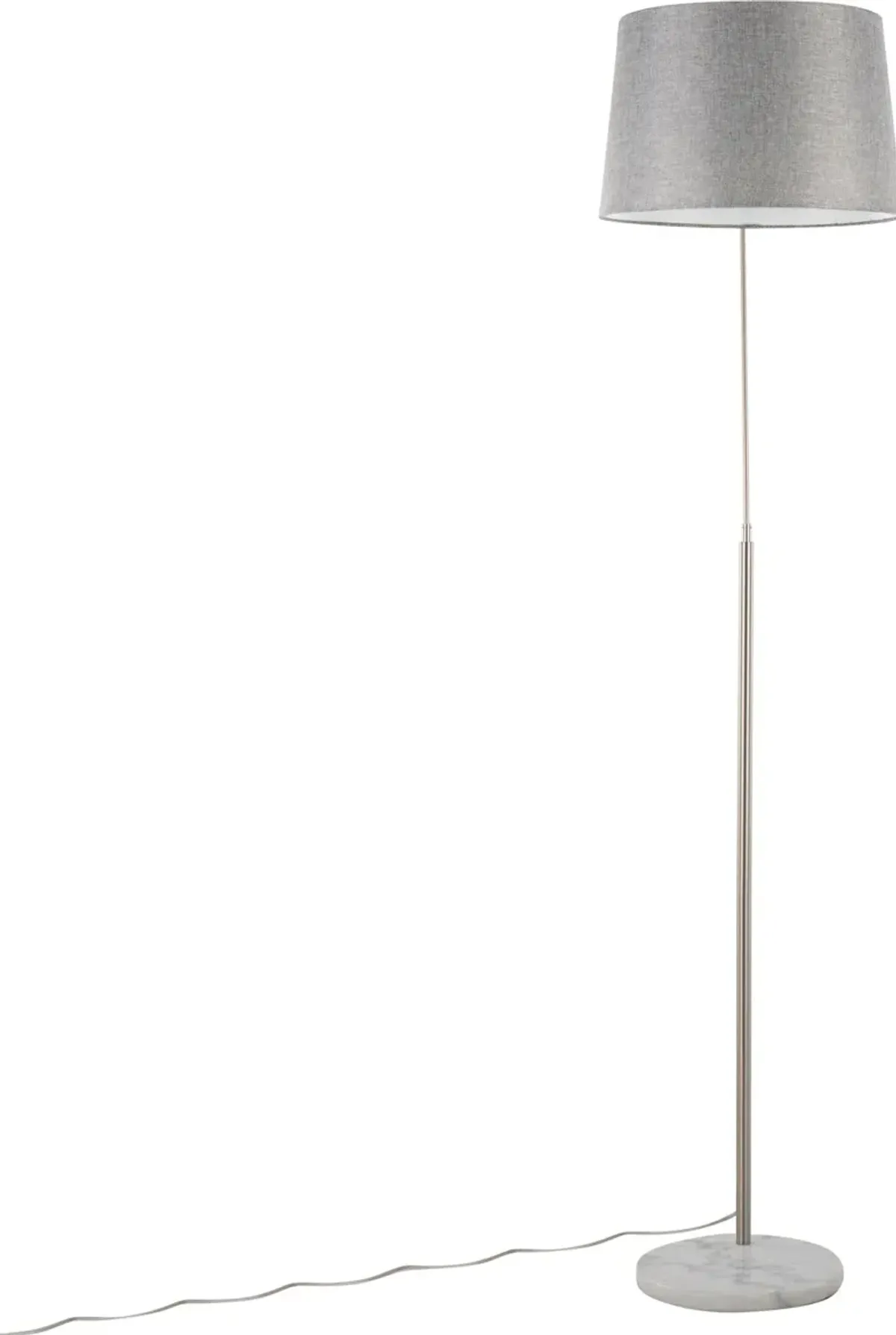 Twain 74'' Floor Lamp - Nickel/Gray