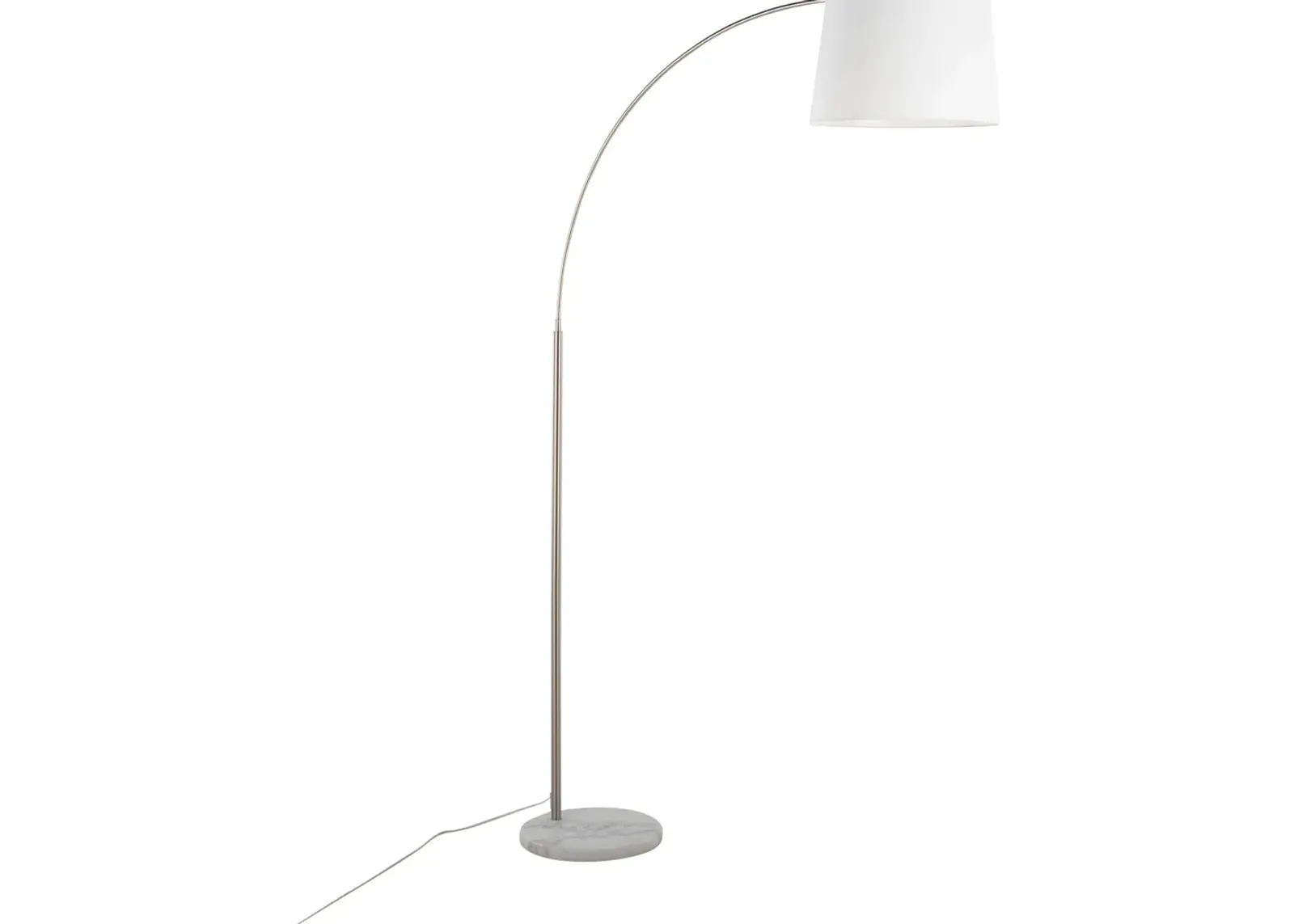 Twain 74'' Floor Lamp - Nickel/White