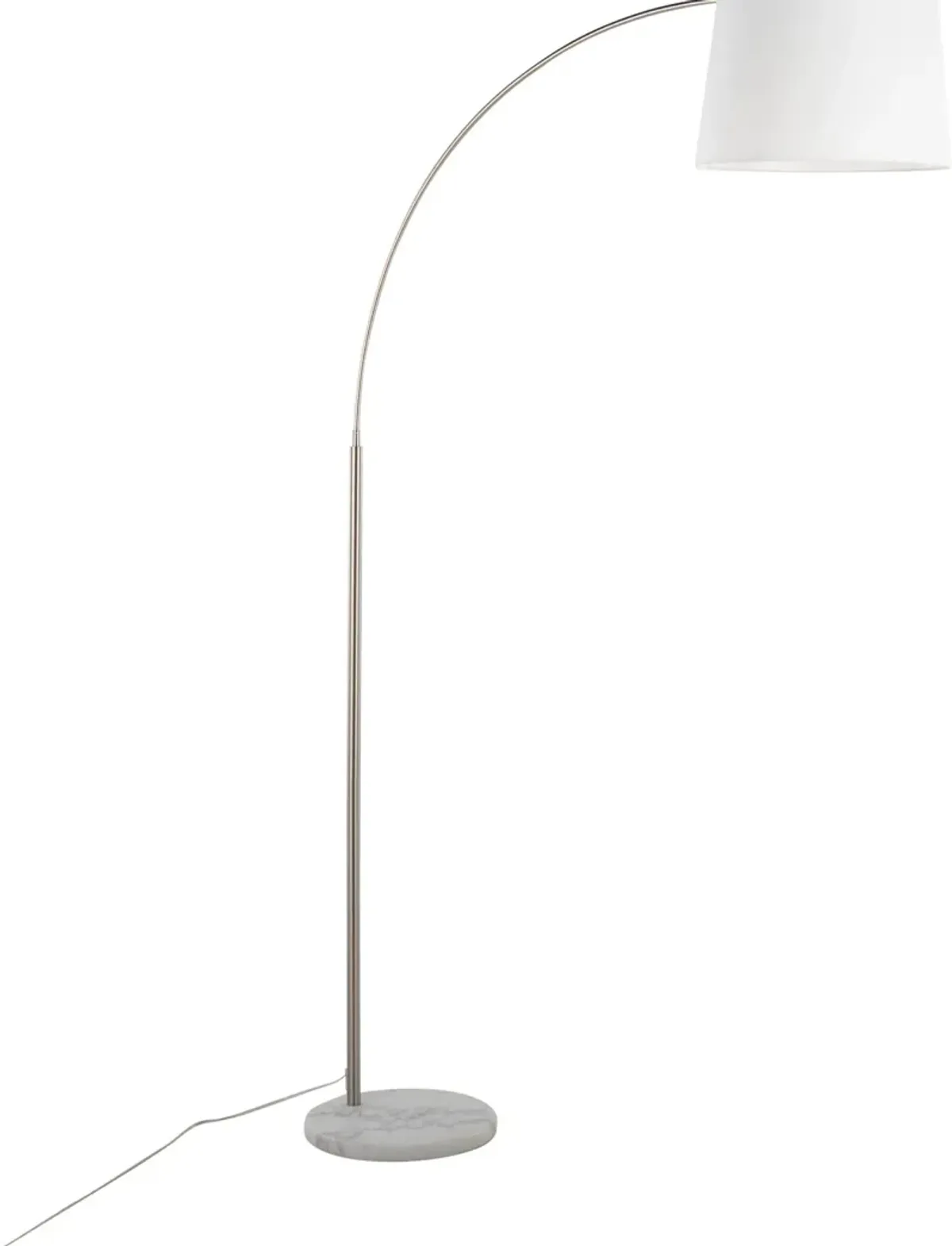 Twain 74'' Floor Lamp - Nickel/White