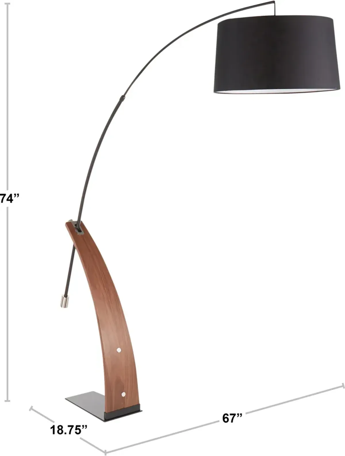 Augie 74'' Floor Lamp - Natural/Black