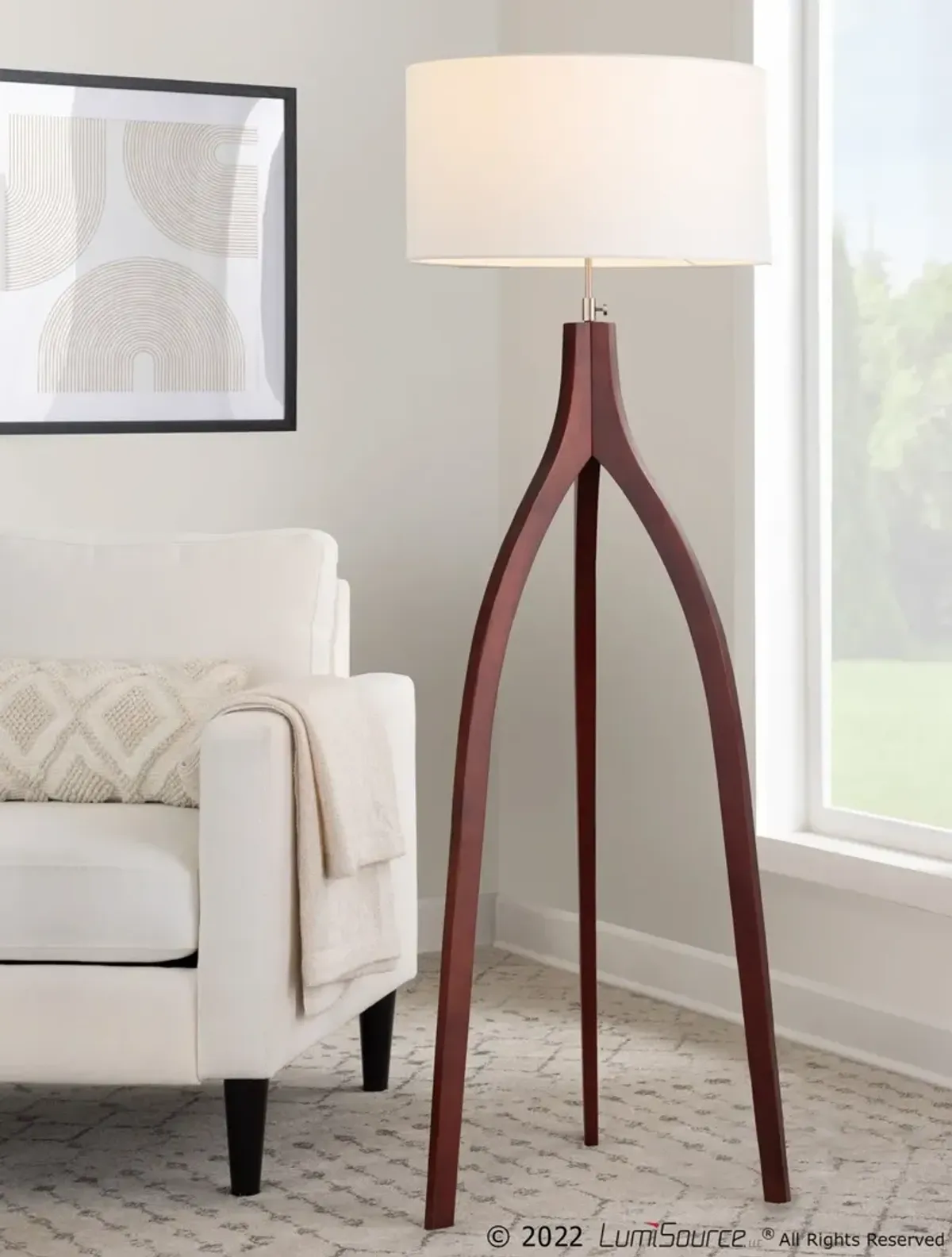 Labrant 60'' Floor Lamp - Walnut/White