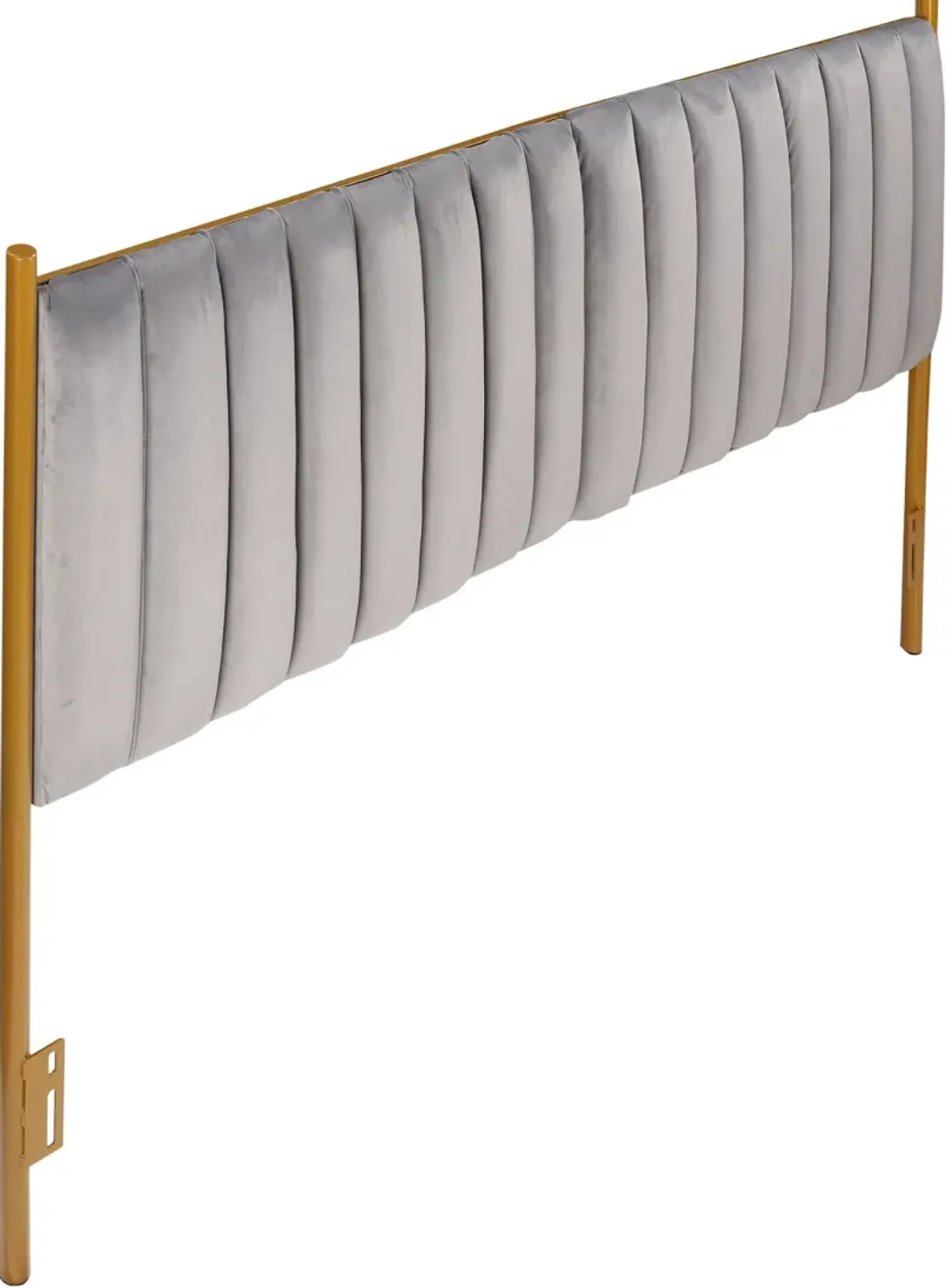 Alicia King Upholstered Headboard - Gold/Gray Velvet