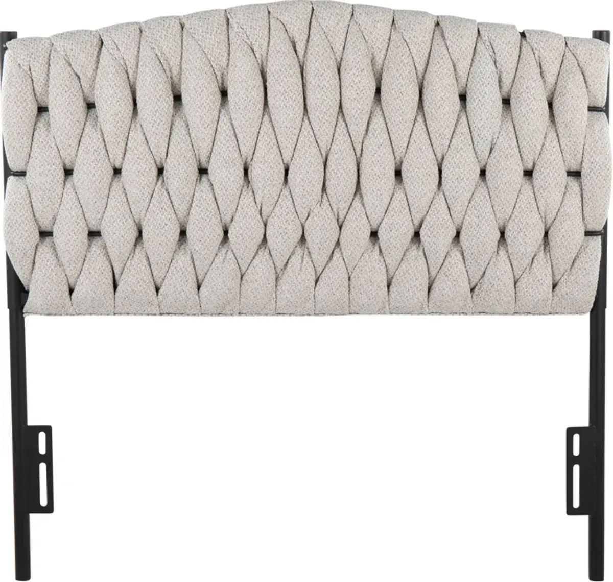 Kenna Twin Upholstered Headboard - Black/Cream