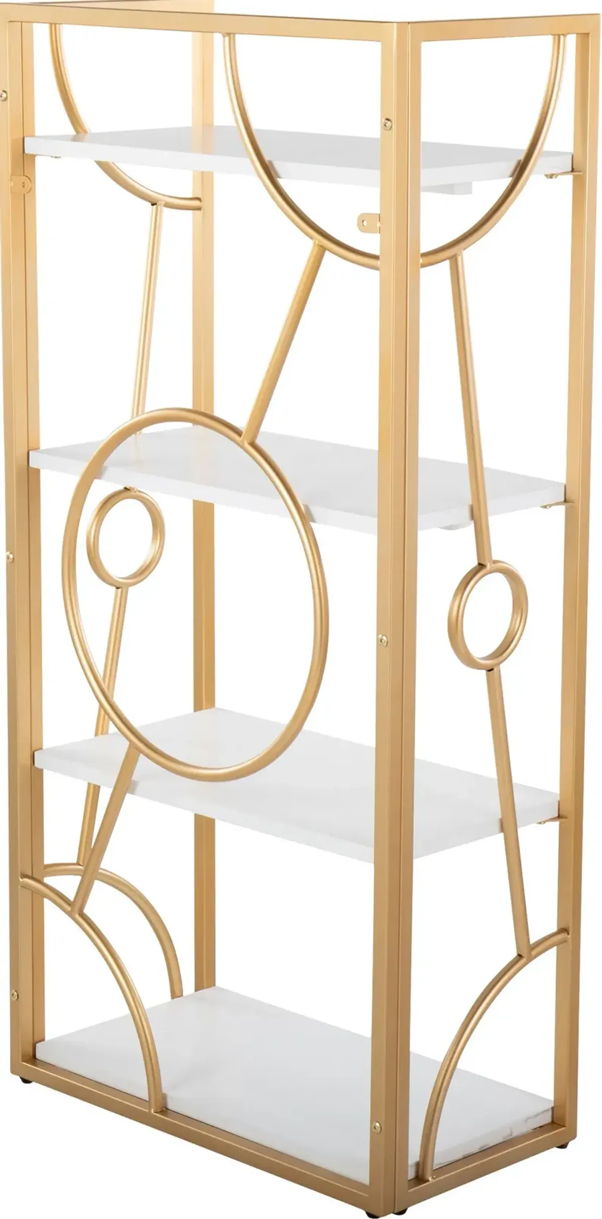 Lauryn Bookcase - White/Gold