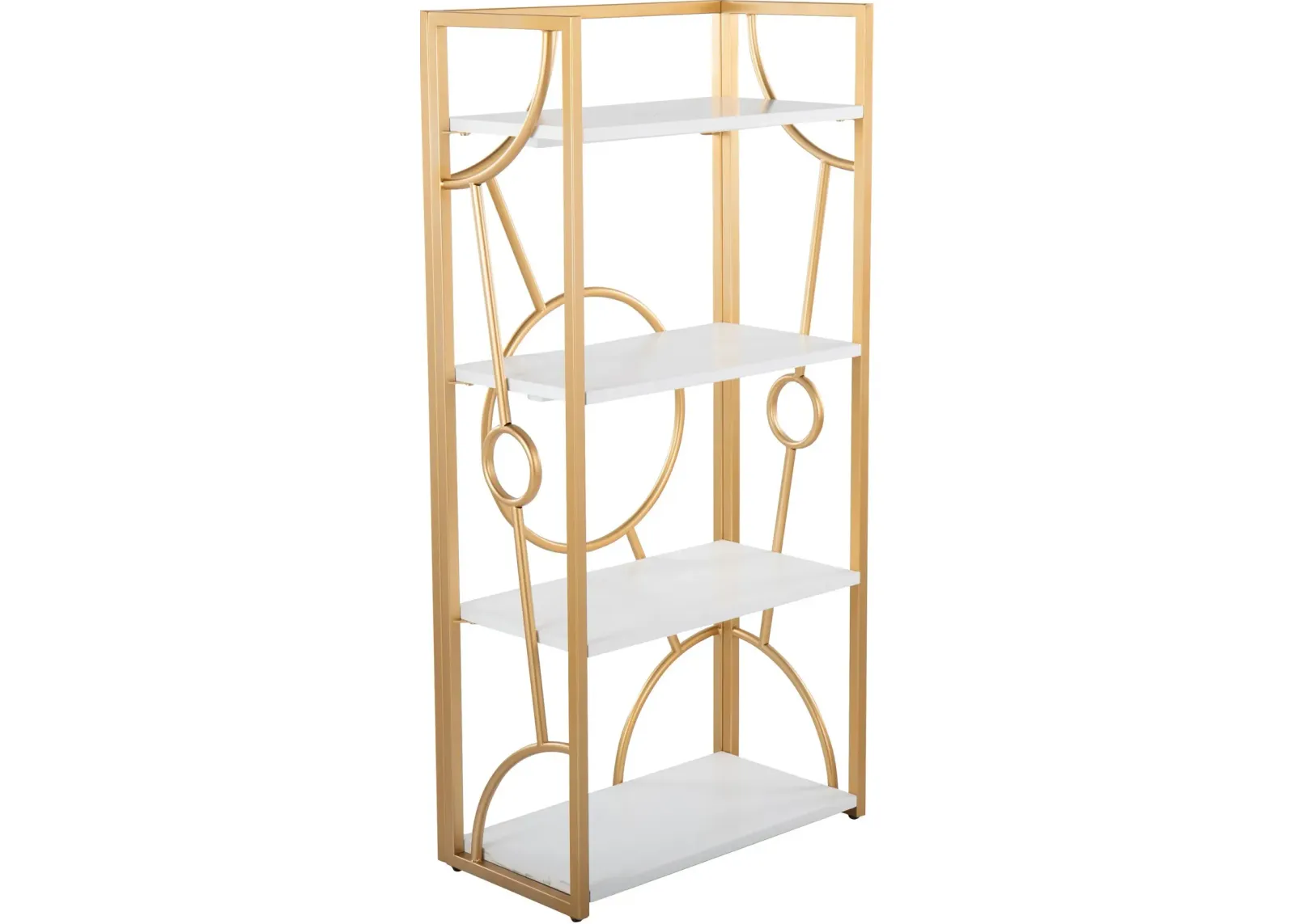 Lauryn Bookcase - White/Gold