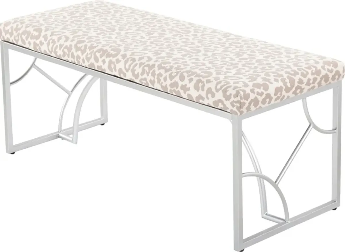 Lauryn Bench - Silver/Gray Leopard