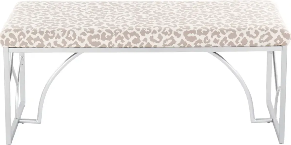 Lauryn Bench - Silver/Gray Leopard