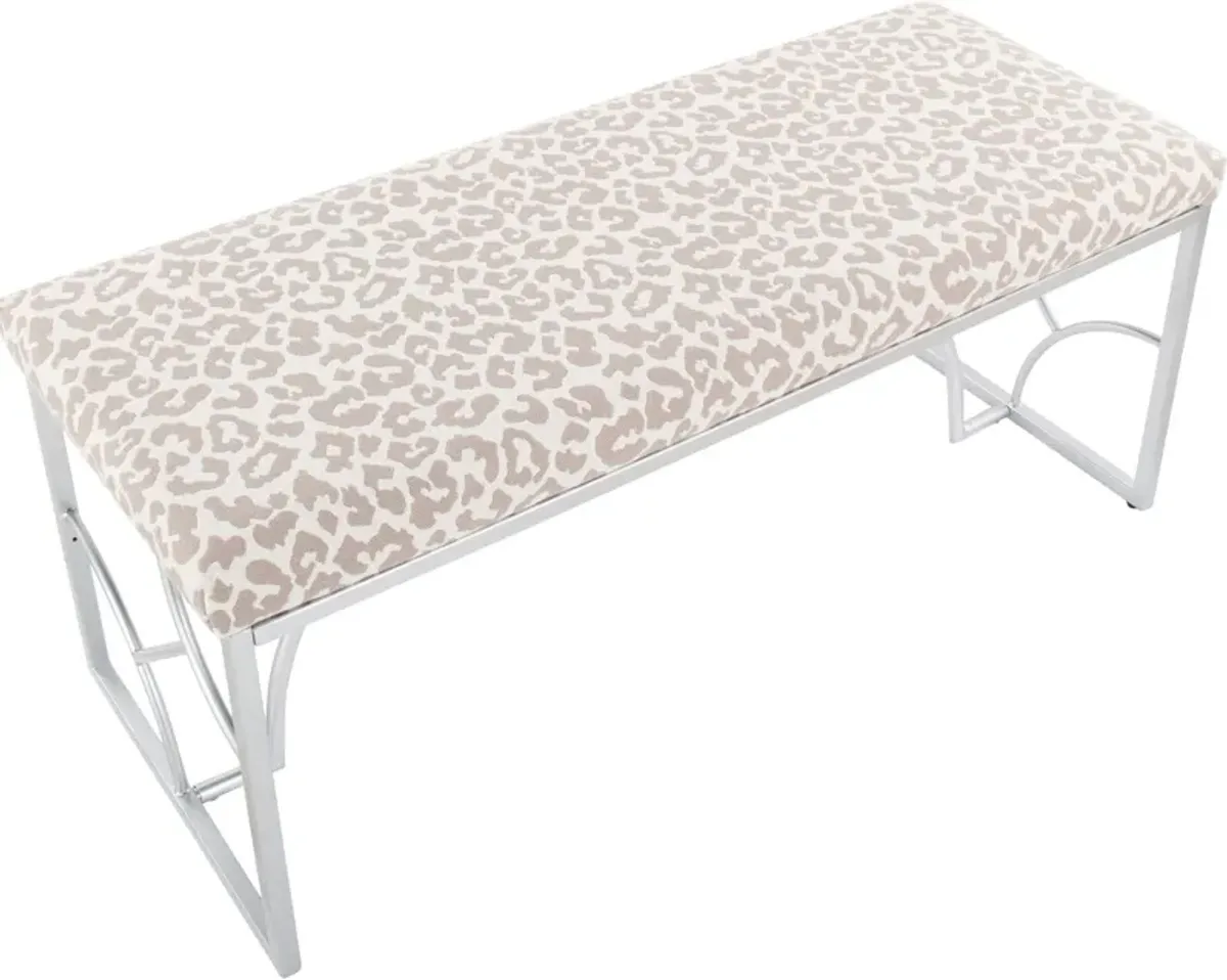 Lauryn Bench - Silver/Gray Leopard