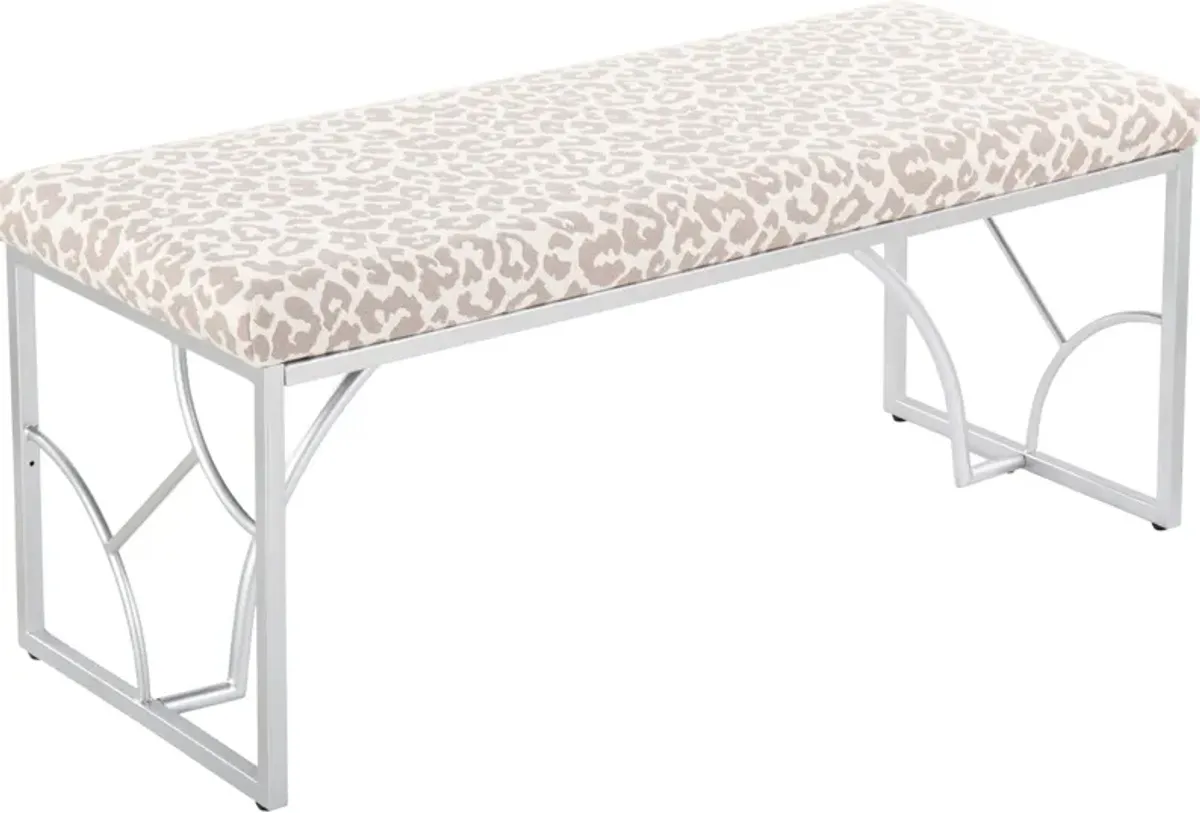 Lauryn Bench - Silver/Gray Leopard