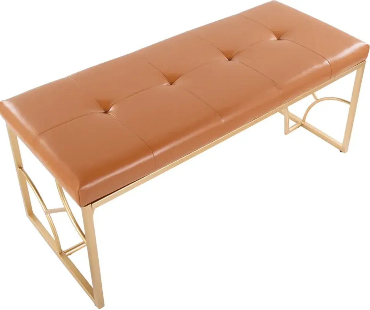 Lauryn Bench - Gold/Camel