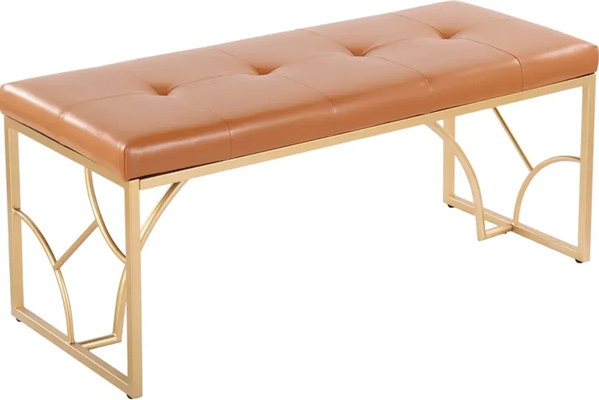 Lauryn Bench - Gold/Camel