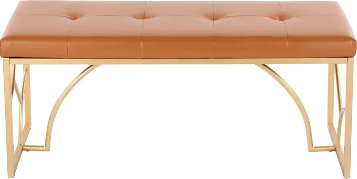 Lauryn Bench - Gold/Camel