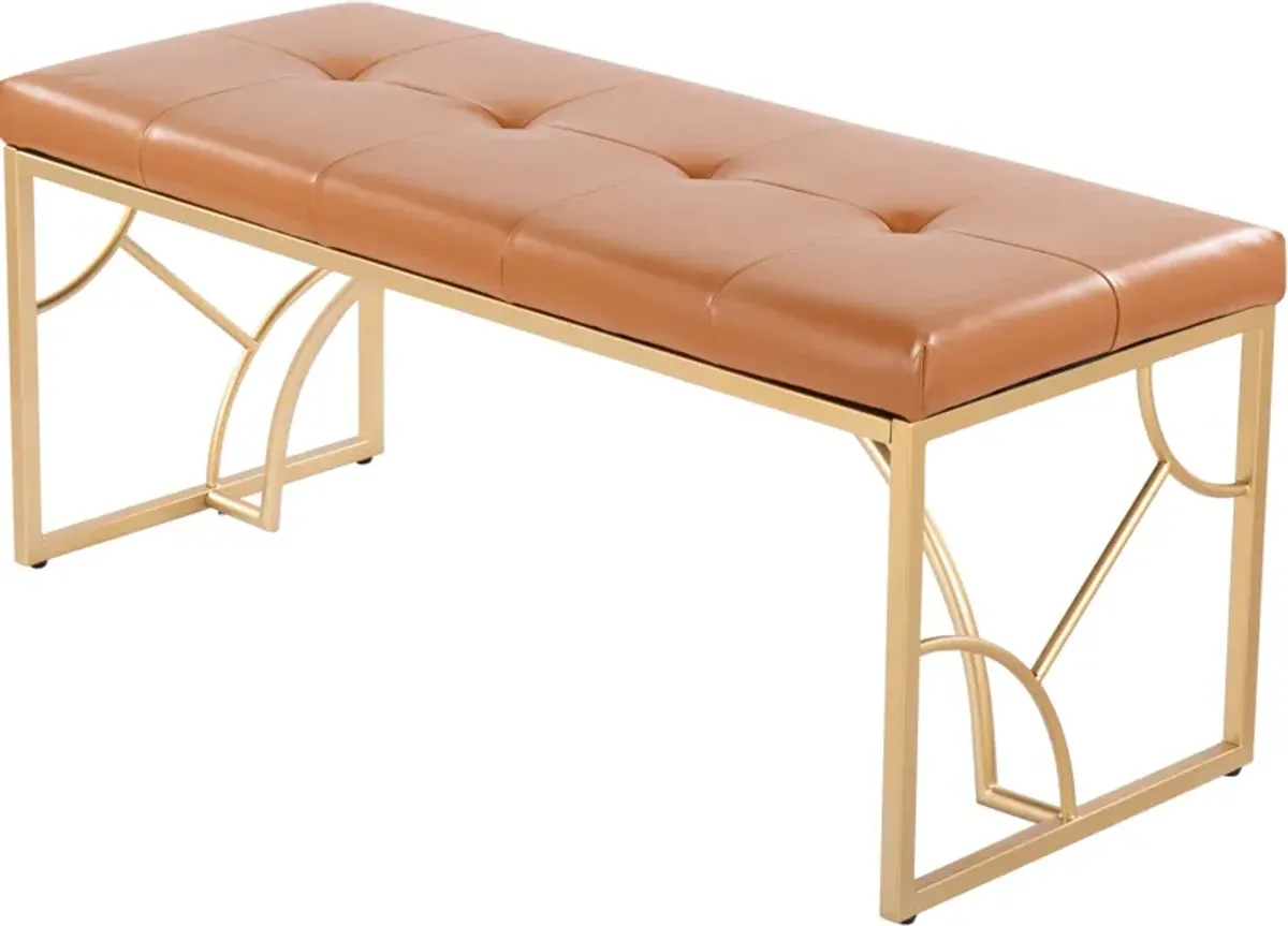 Lauryn Bench - Gold/Camel