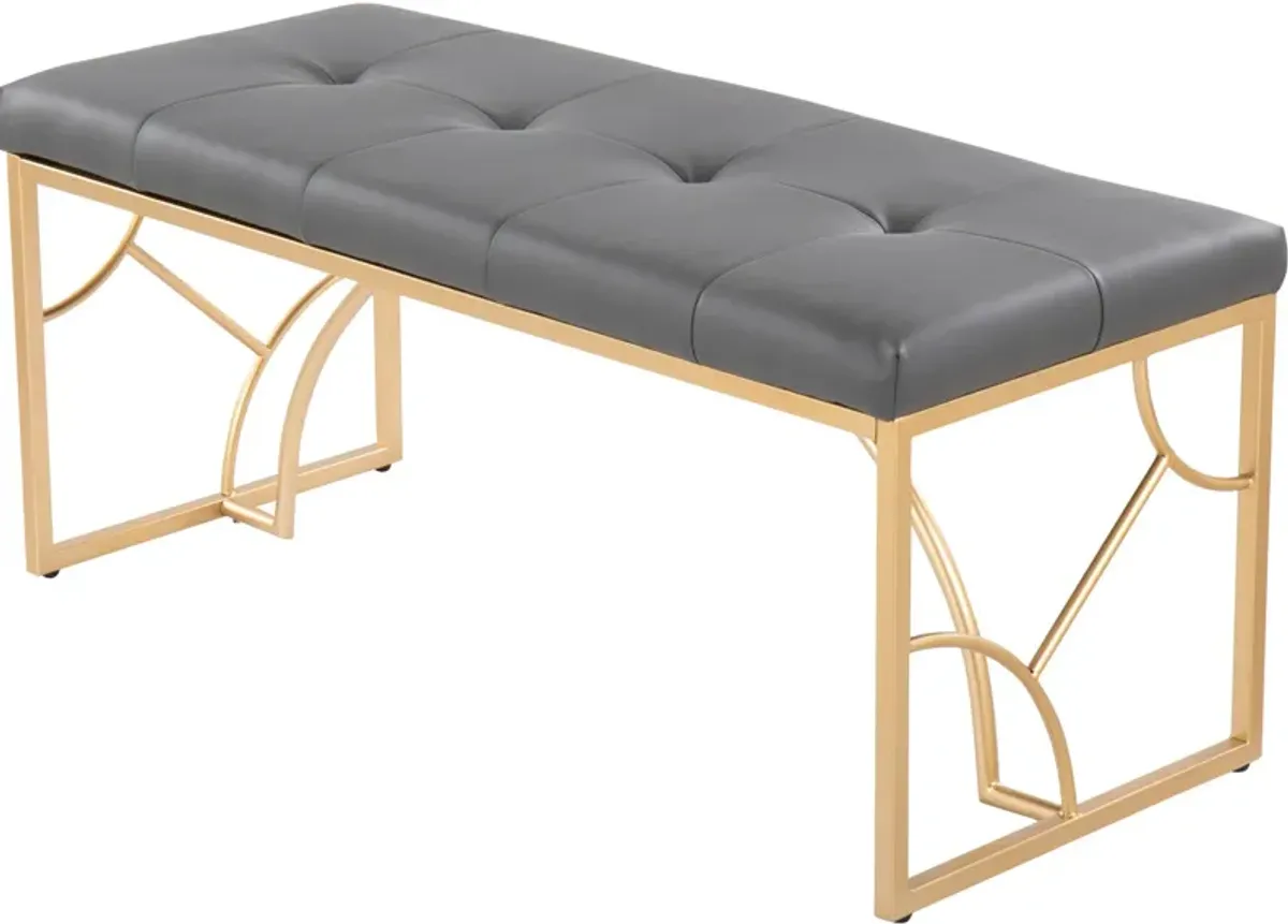 Lauryn Bench - Gold/Gray