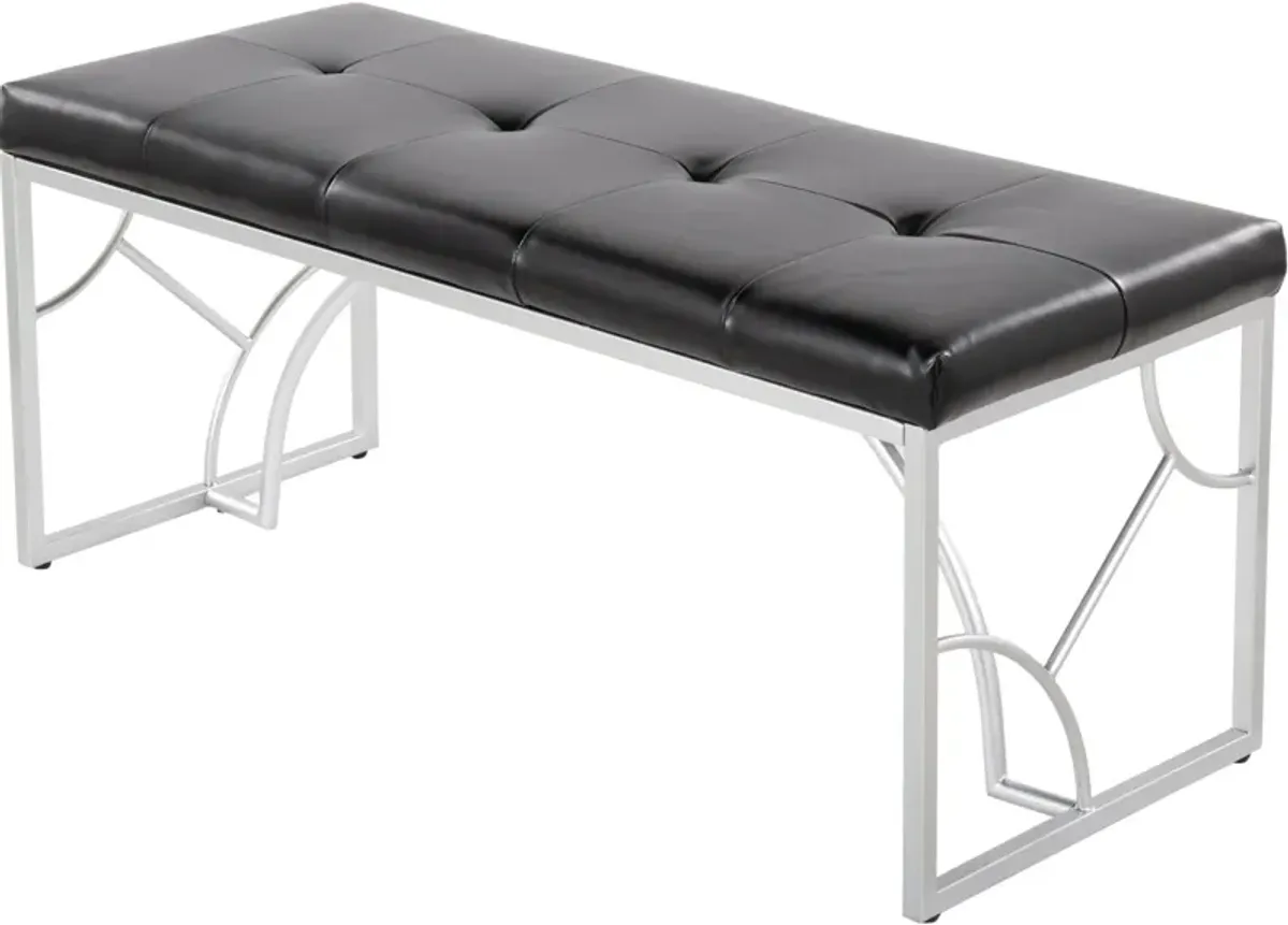 Lauryn Bench - Silver/Black