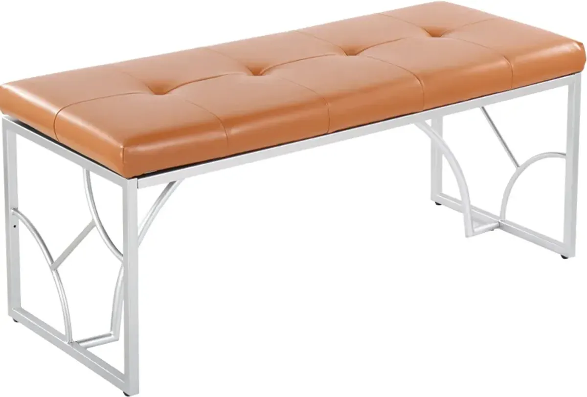 Lauryn Bench - Silver/Camel