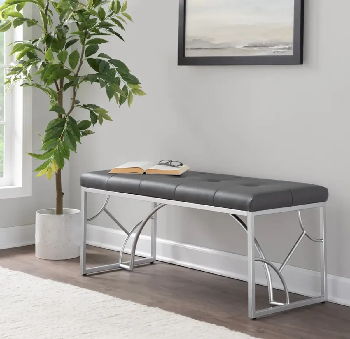 Lauryn Bench - Silver/Gray