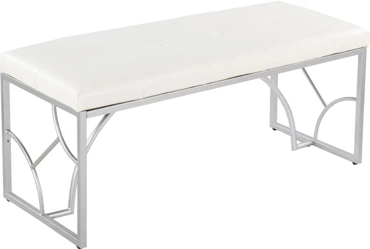 Lauryn Bench - Silver/White