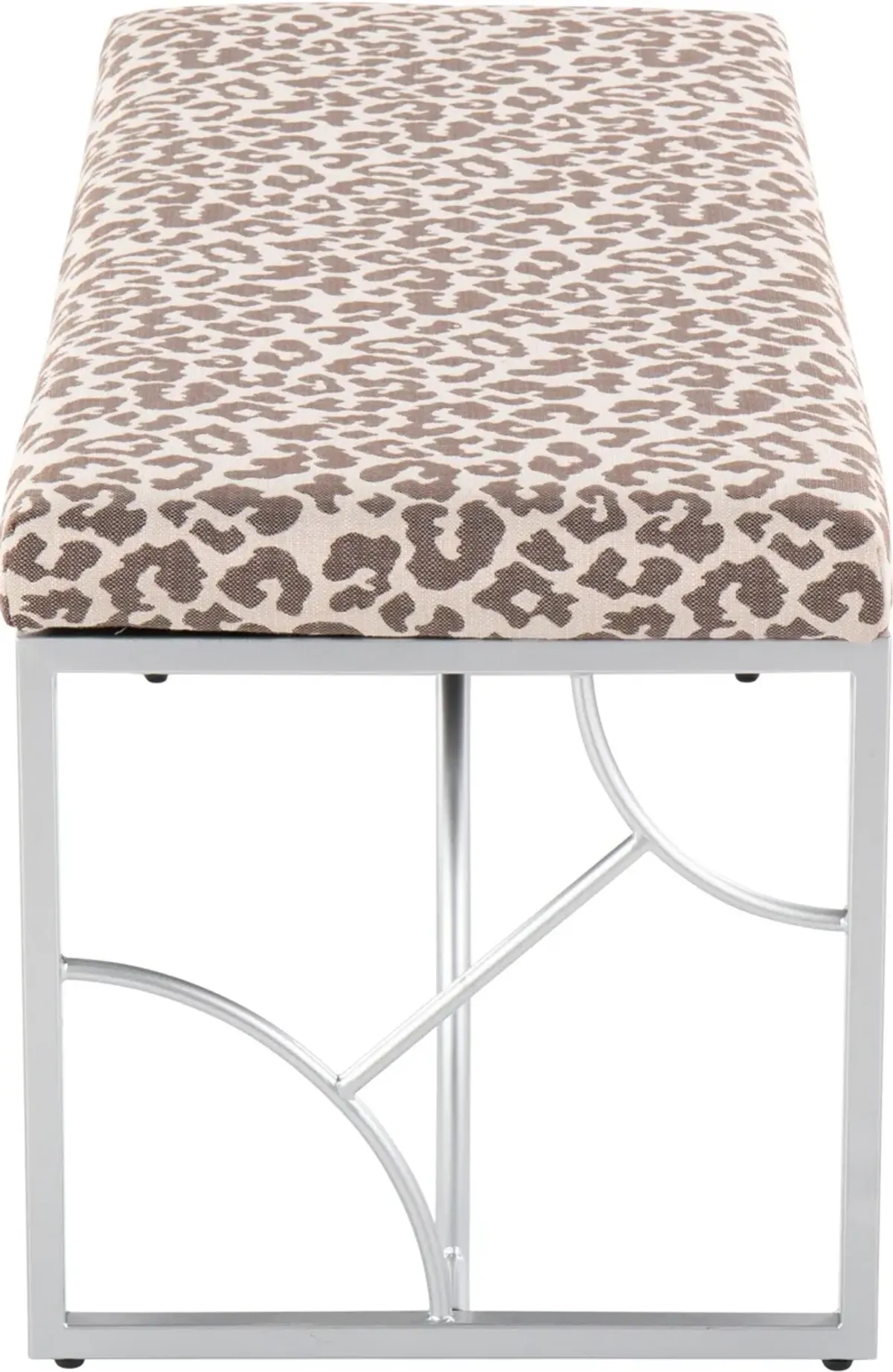 Lauryn Bench - Silver/Beige Leopard