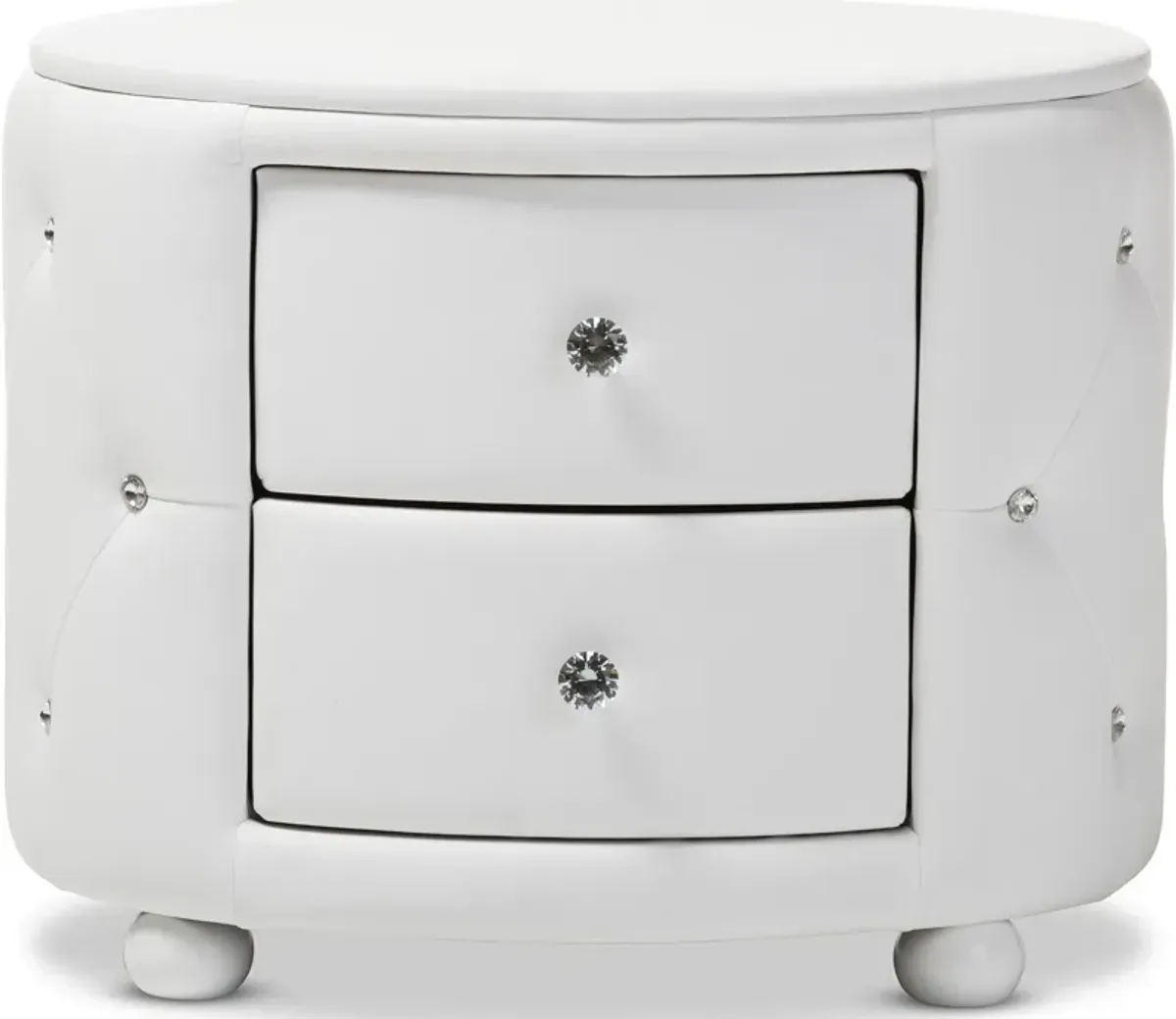 Journee 2 Drawer Nightstand - White