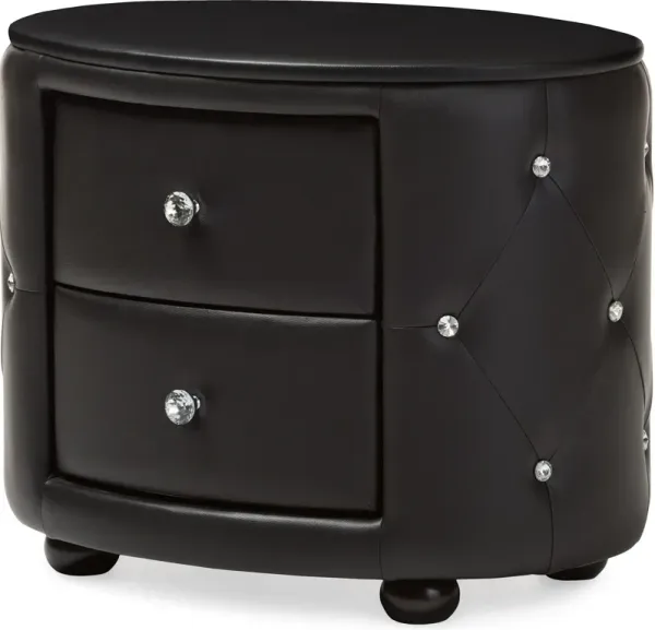Journee 2-Drawer Nightstand - Black