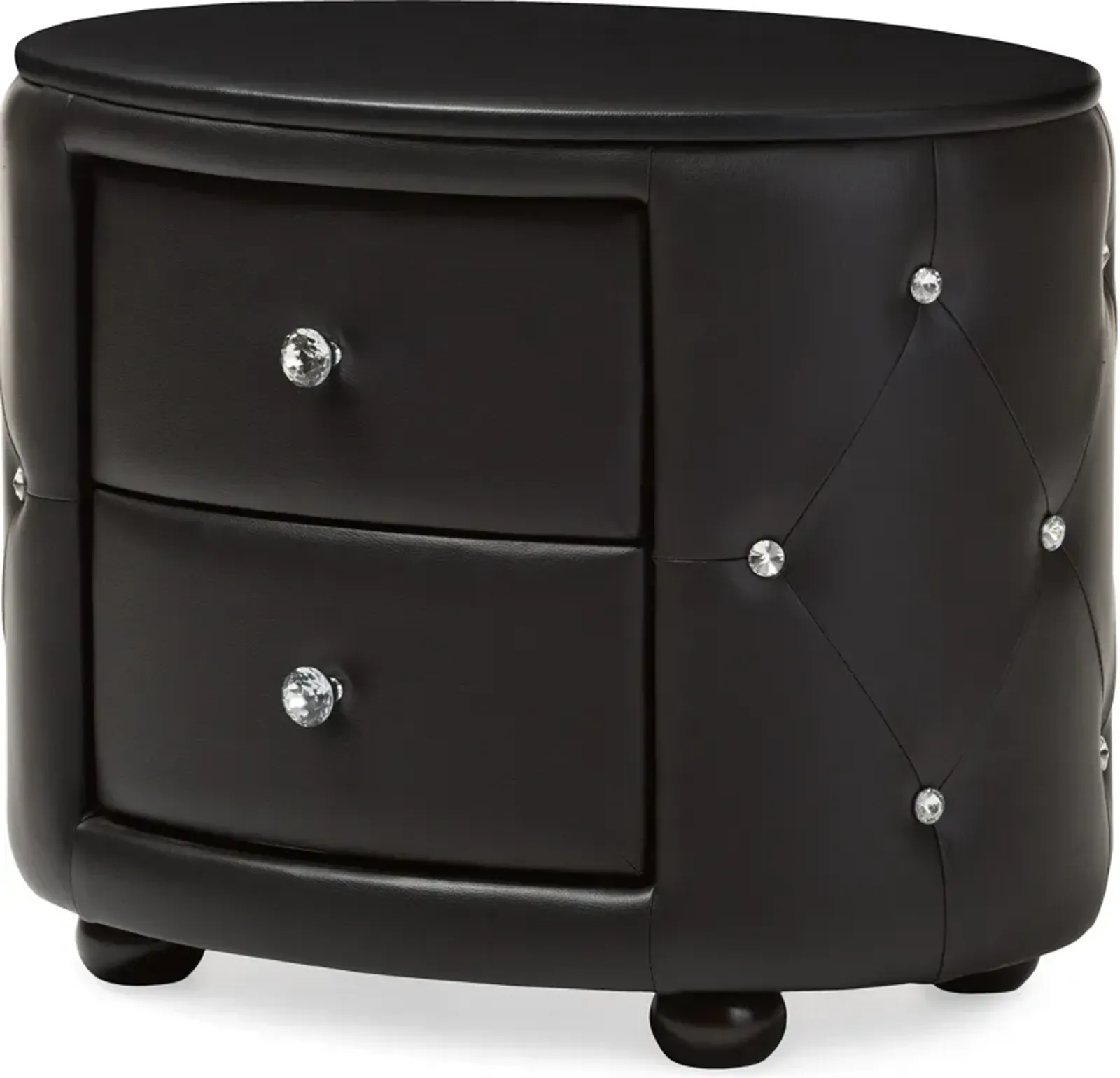 Journee 2 Drawer Nightstand - Black