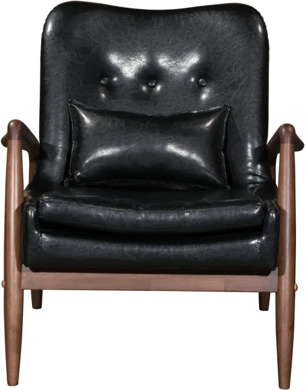 Mavis Chair and Ottoman - Black