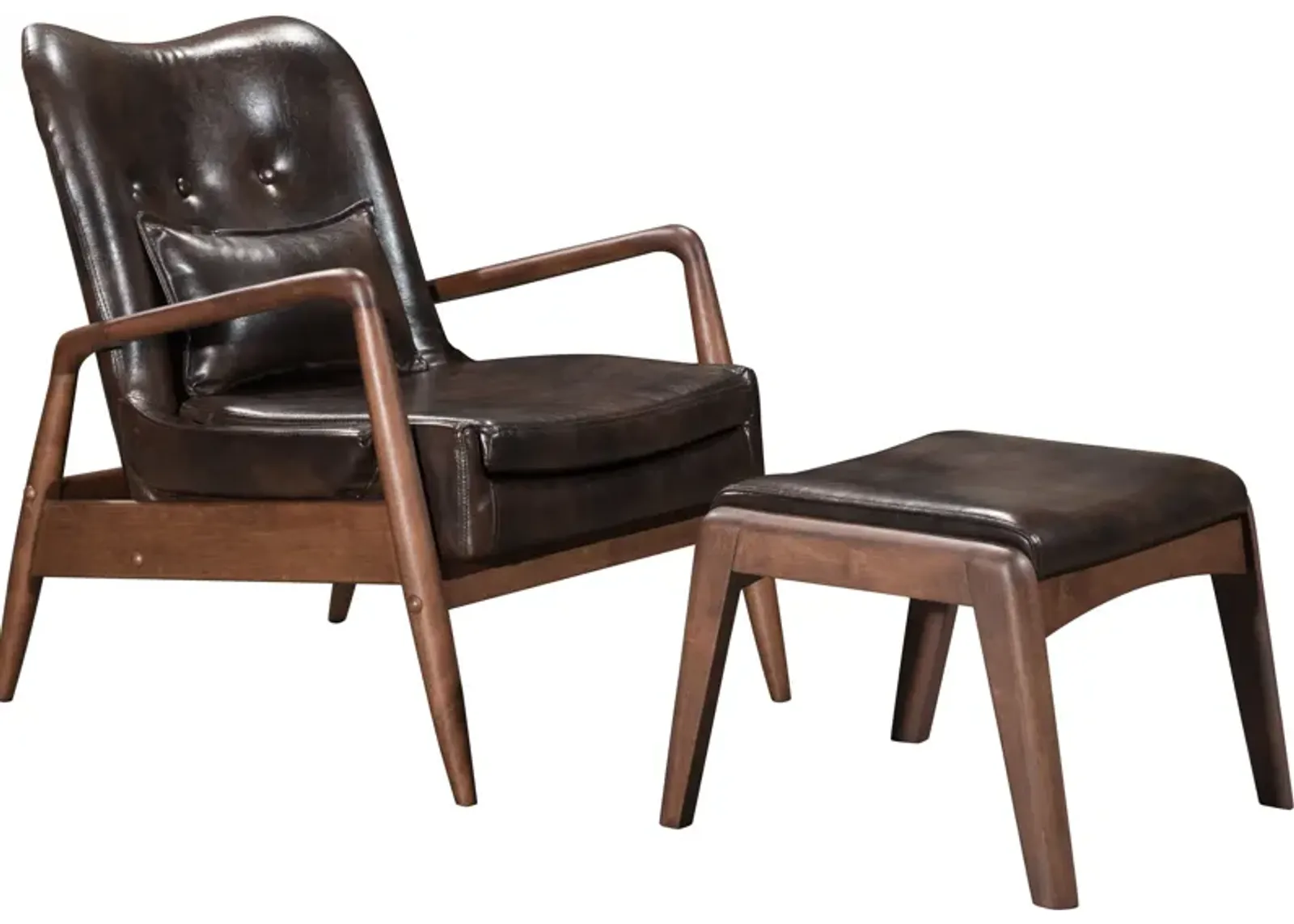 Mavis Chair and Ottoman - Brown