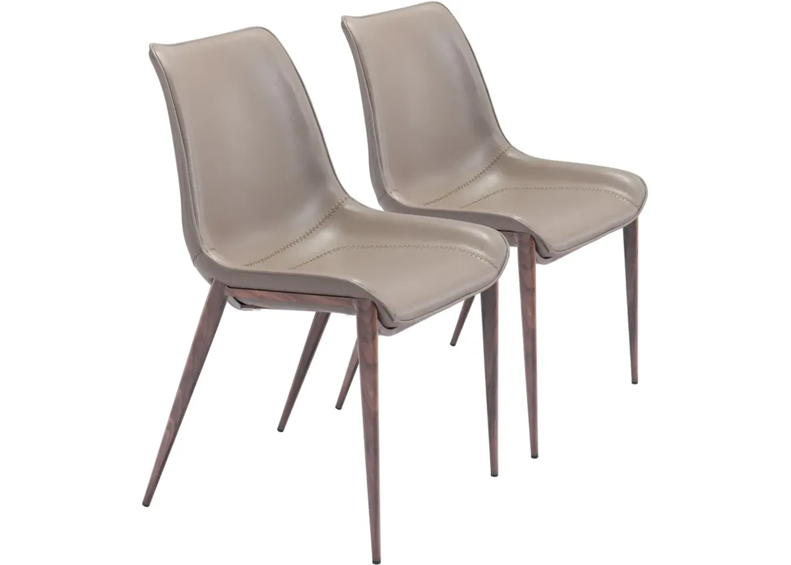 Millie Set of 2 Dining Chairs - Brown/Walnut